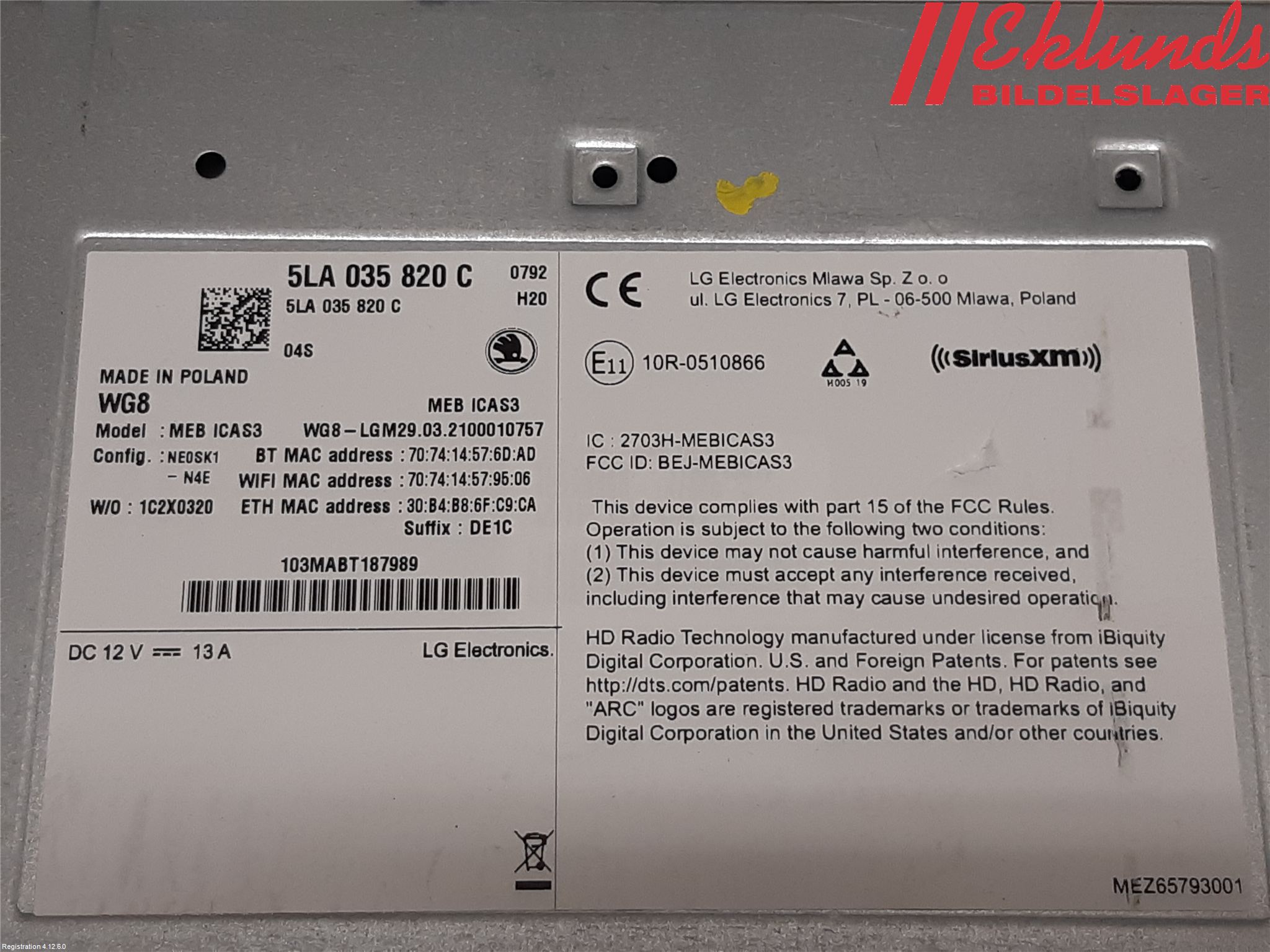 Skoda ENYAQ iV 21- Cd Radio - Multimediapanel