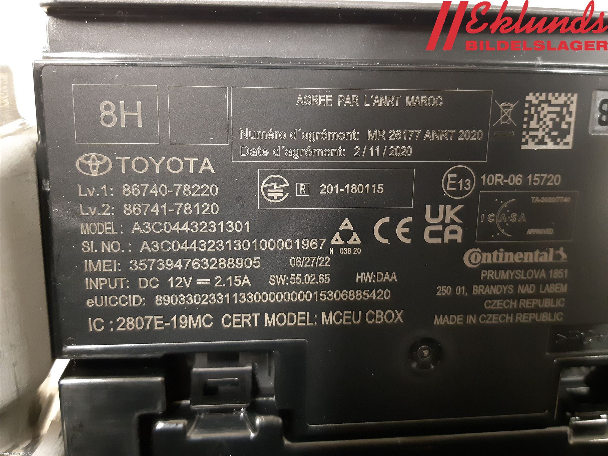 Lexus NX 340h/450h+ 21- Styrenhet Övrigt