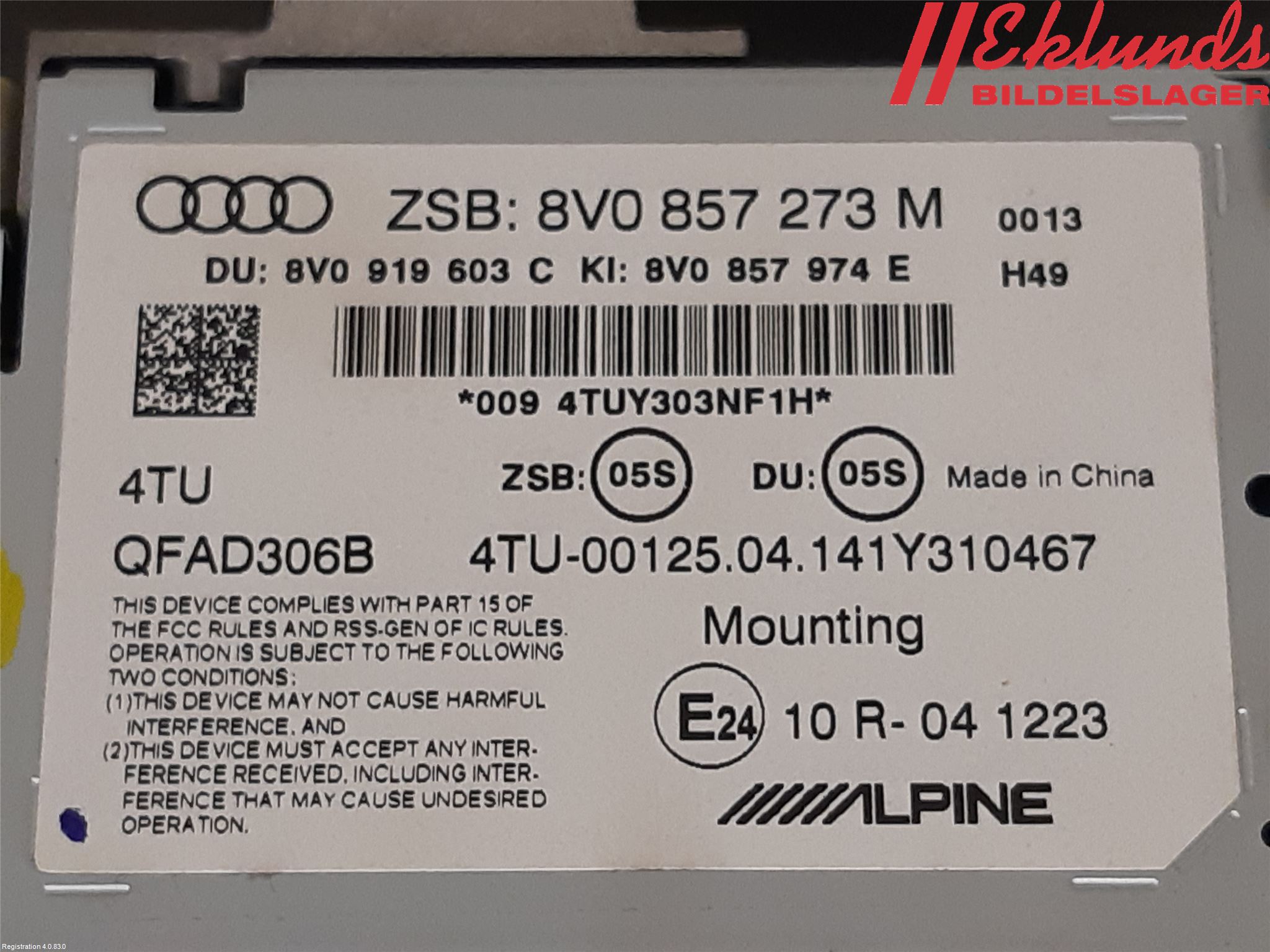 Audi A3/S3 8V 13-20 Cd Radio - Multimediapanel