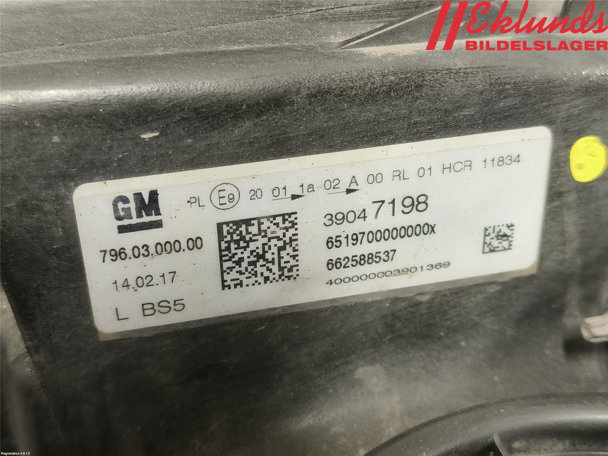 Opel ASTRA K 16-22 Strålkastare Vänster