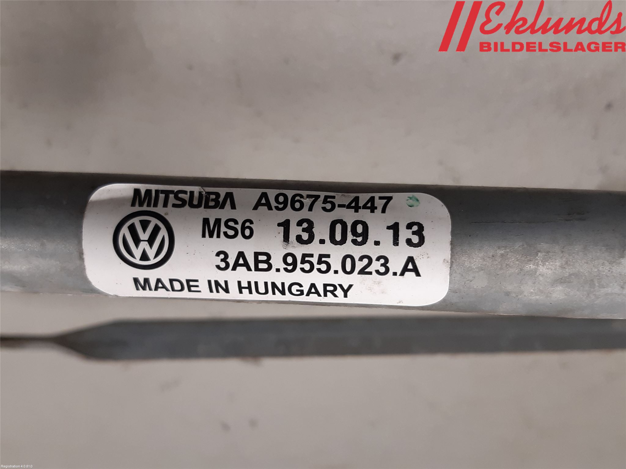 Volkswagen VW PASSAT 11-14 Torkarmekanism Vindruta