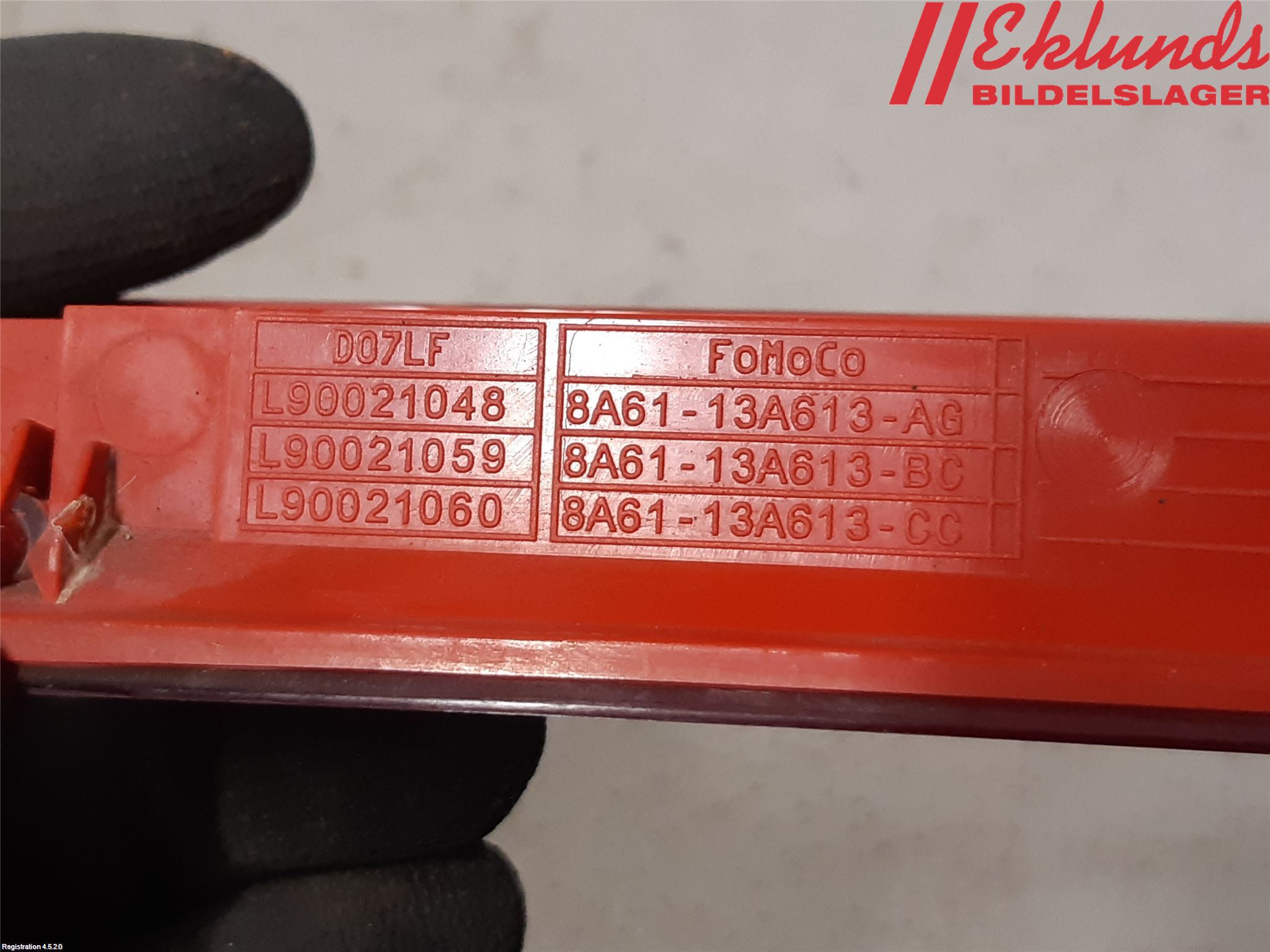 Ford FIESTA 09-12 Bromsljus Bakruta