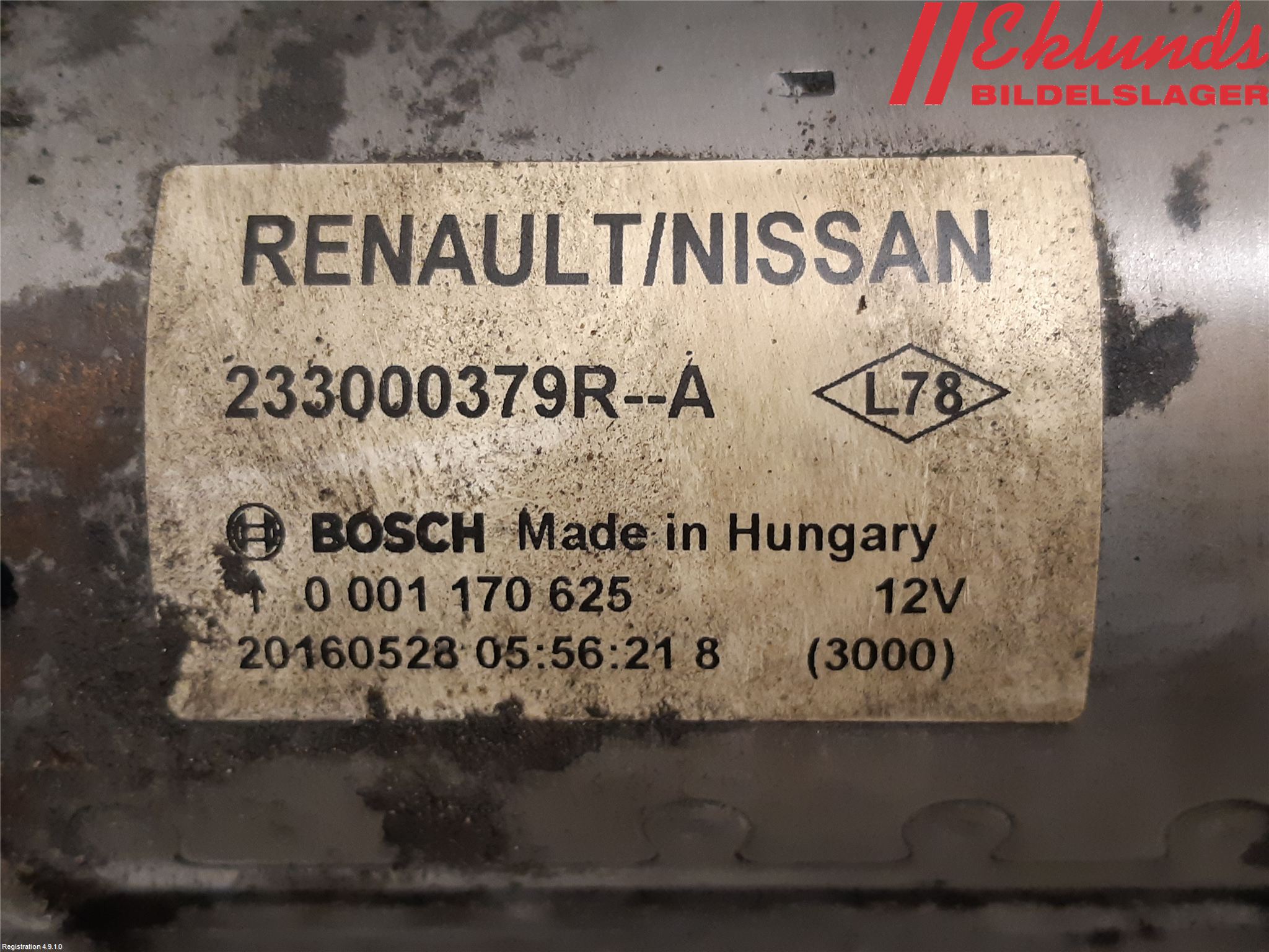 Nissan QASHQAI 14-17 Startmotor Diesel