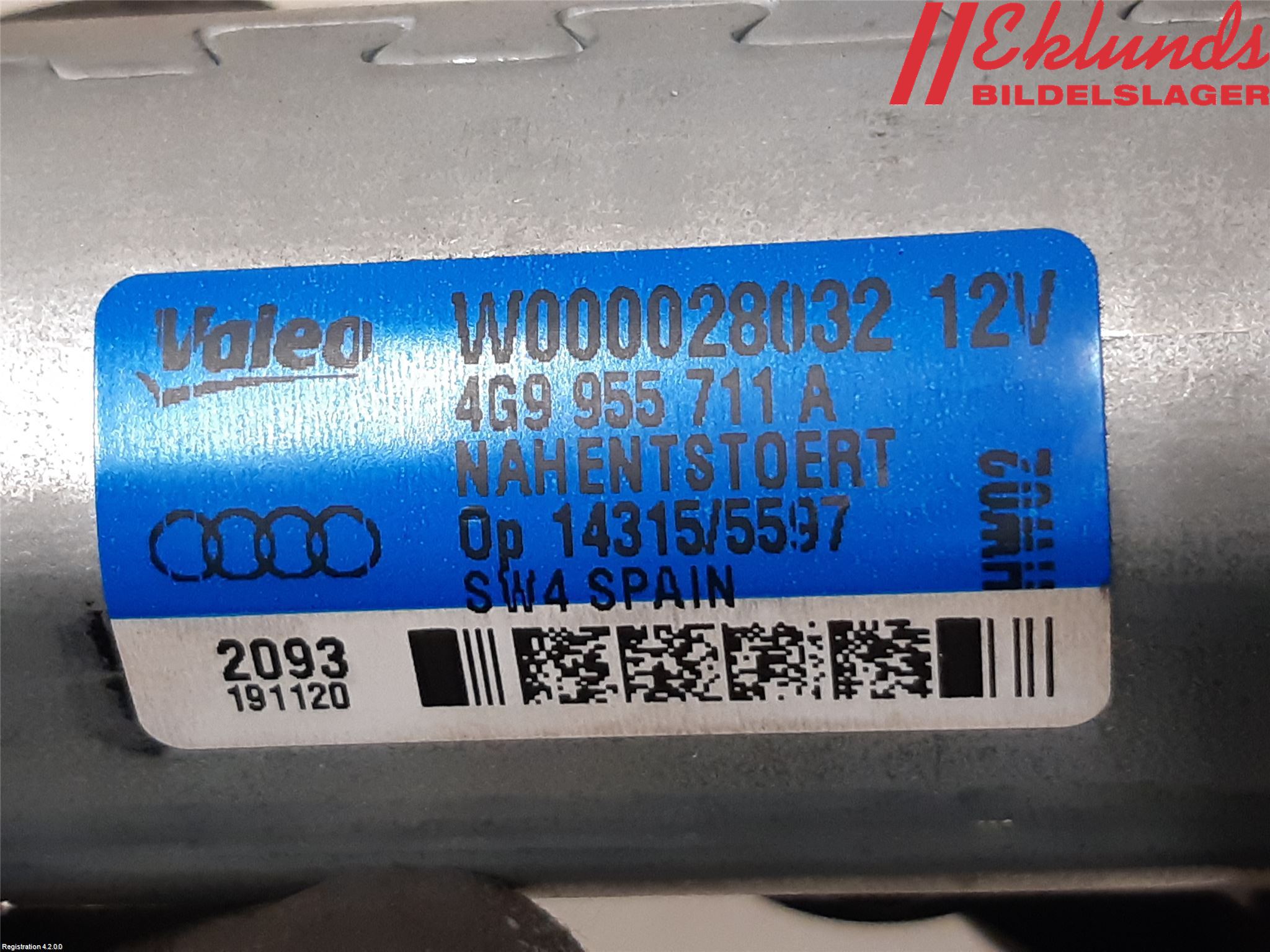 Audi A6/S6 4G 11-18 Torkarmotor Baklucka