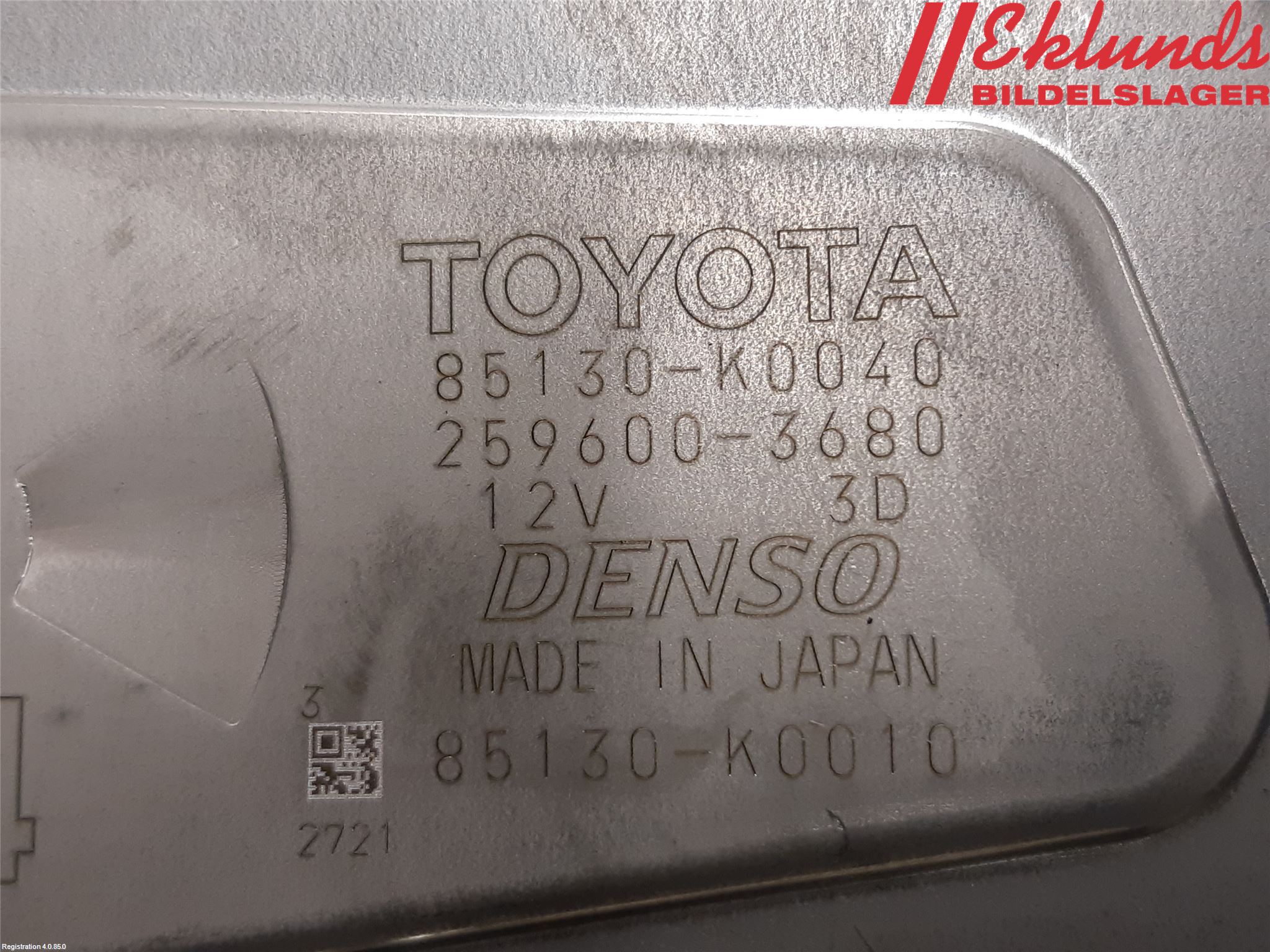 Toyota YARIS XP21 20- Torkarmotor Baklucka