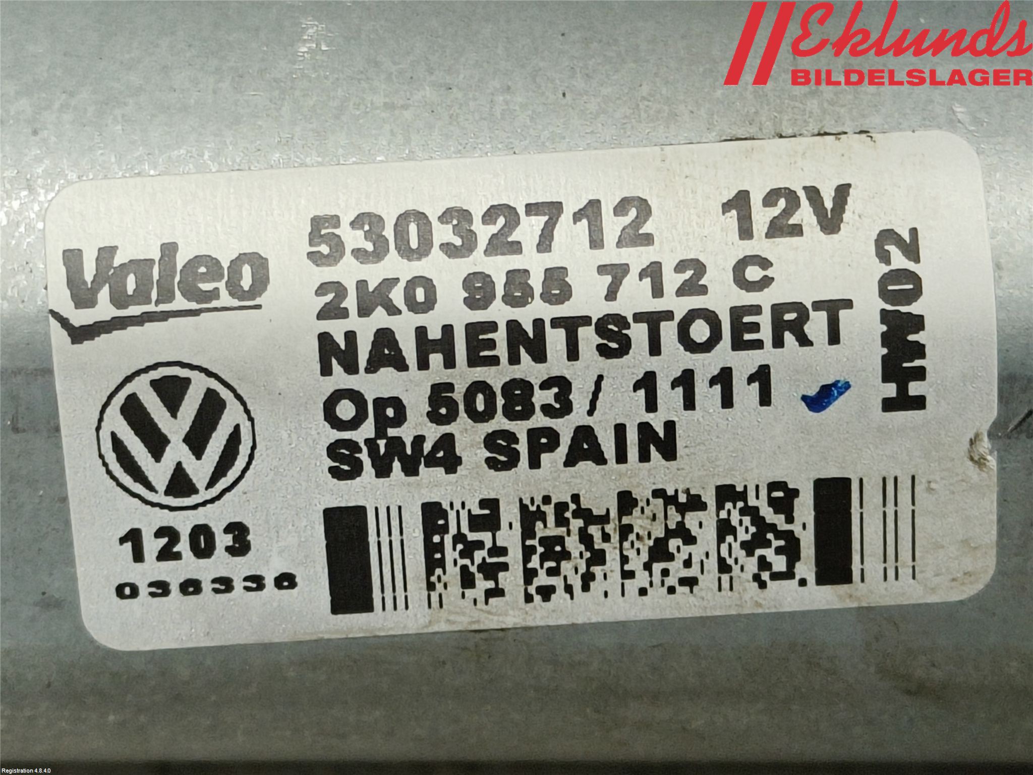 Volkswagen VW CADDY 11-15 Torkarmotor Baklucka