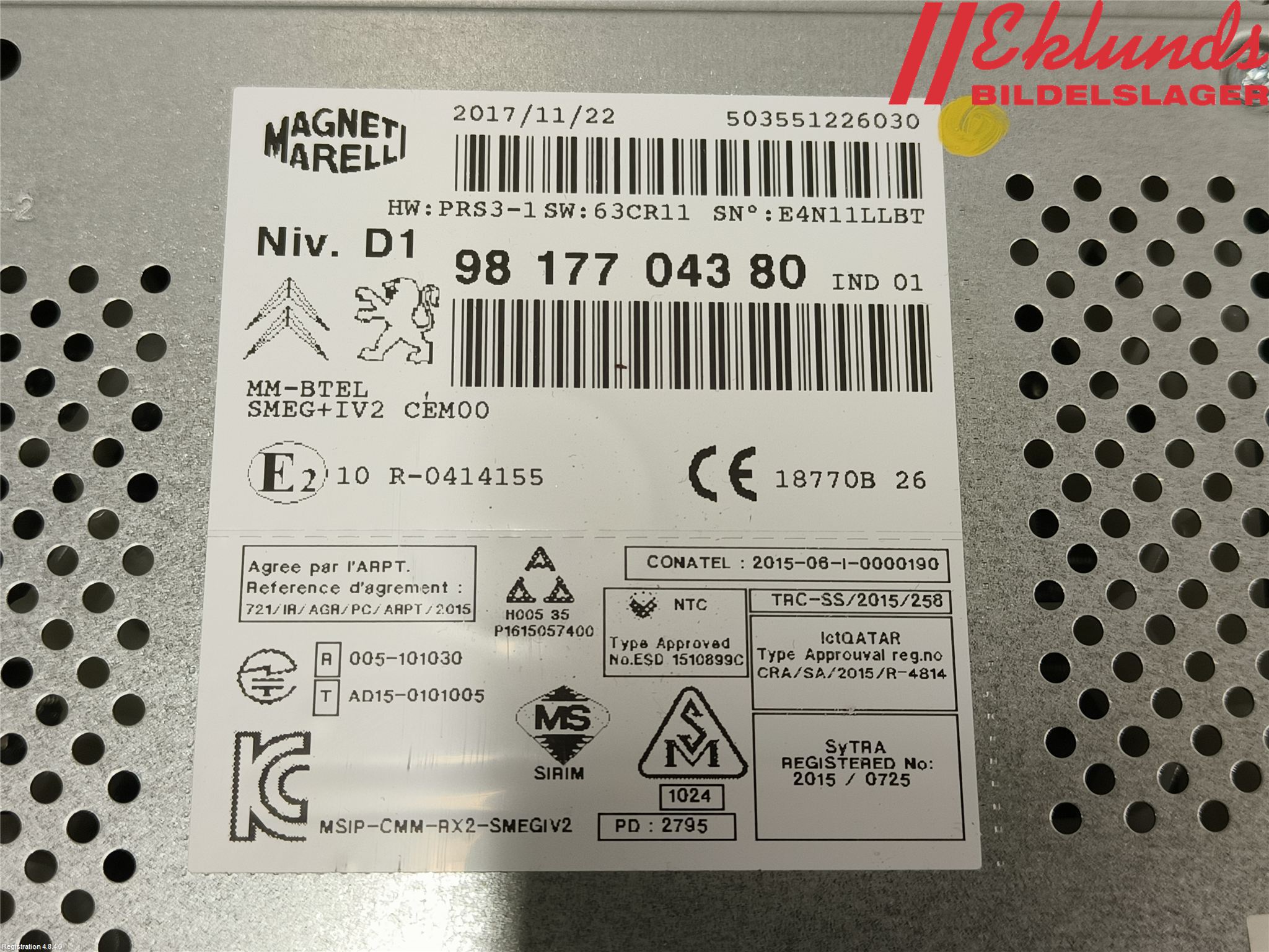 Peugeot PARTNER 16-18 Cd Radio - Multimediapanel