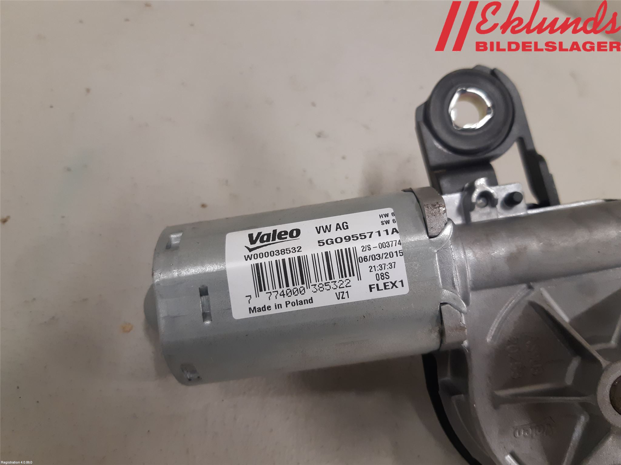 Volkswagen VW PASSAT 15-19 Torkarmotor Baklucka