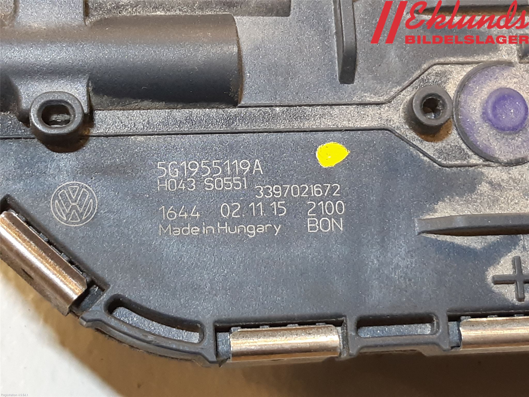Volkswagen VW GOLF / E-GOLF VII 13-20 Torkarmotor Vindruta