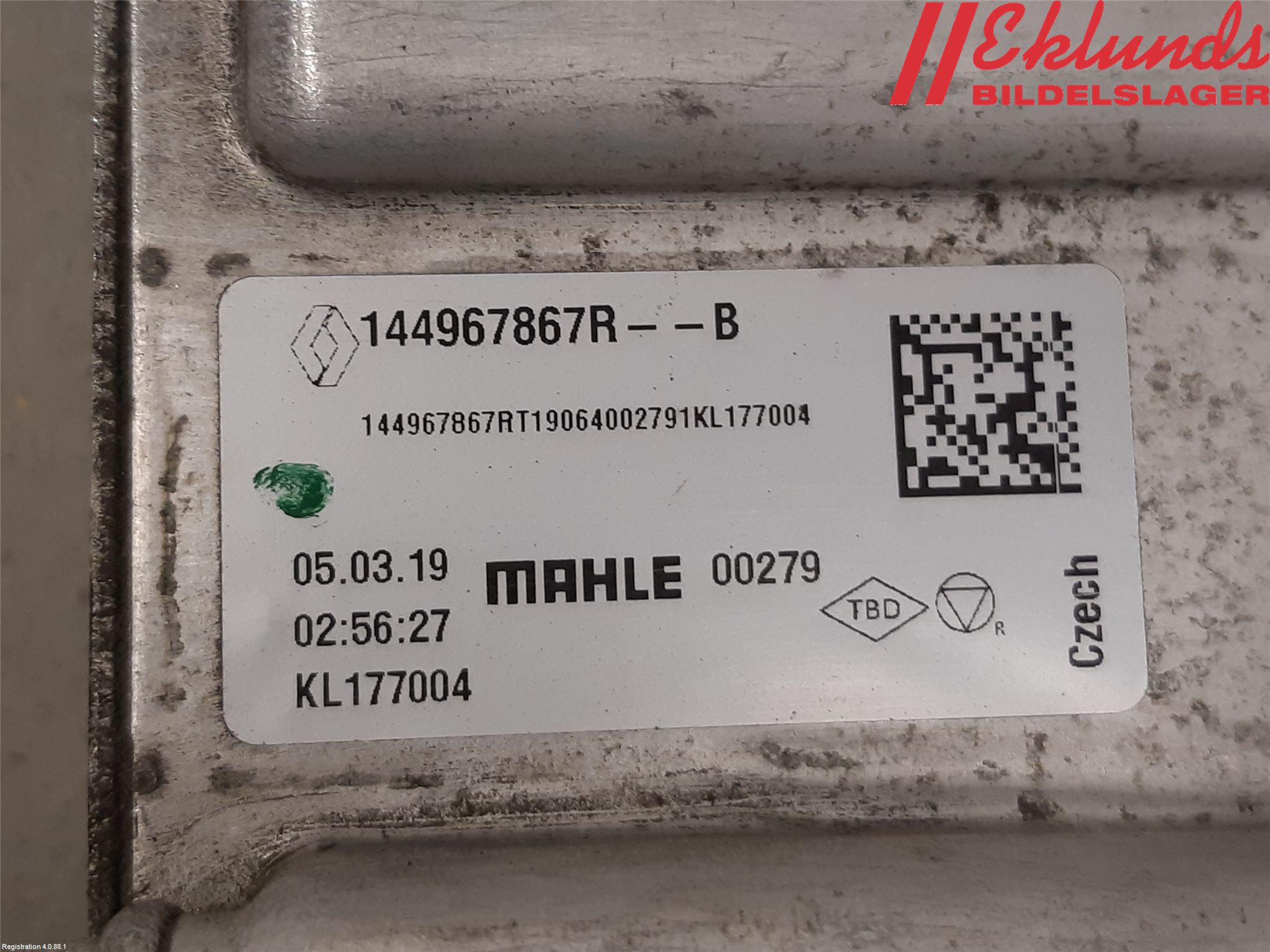 Dacia DUSTER 18-24 Laddluft-Intercooler Kyl