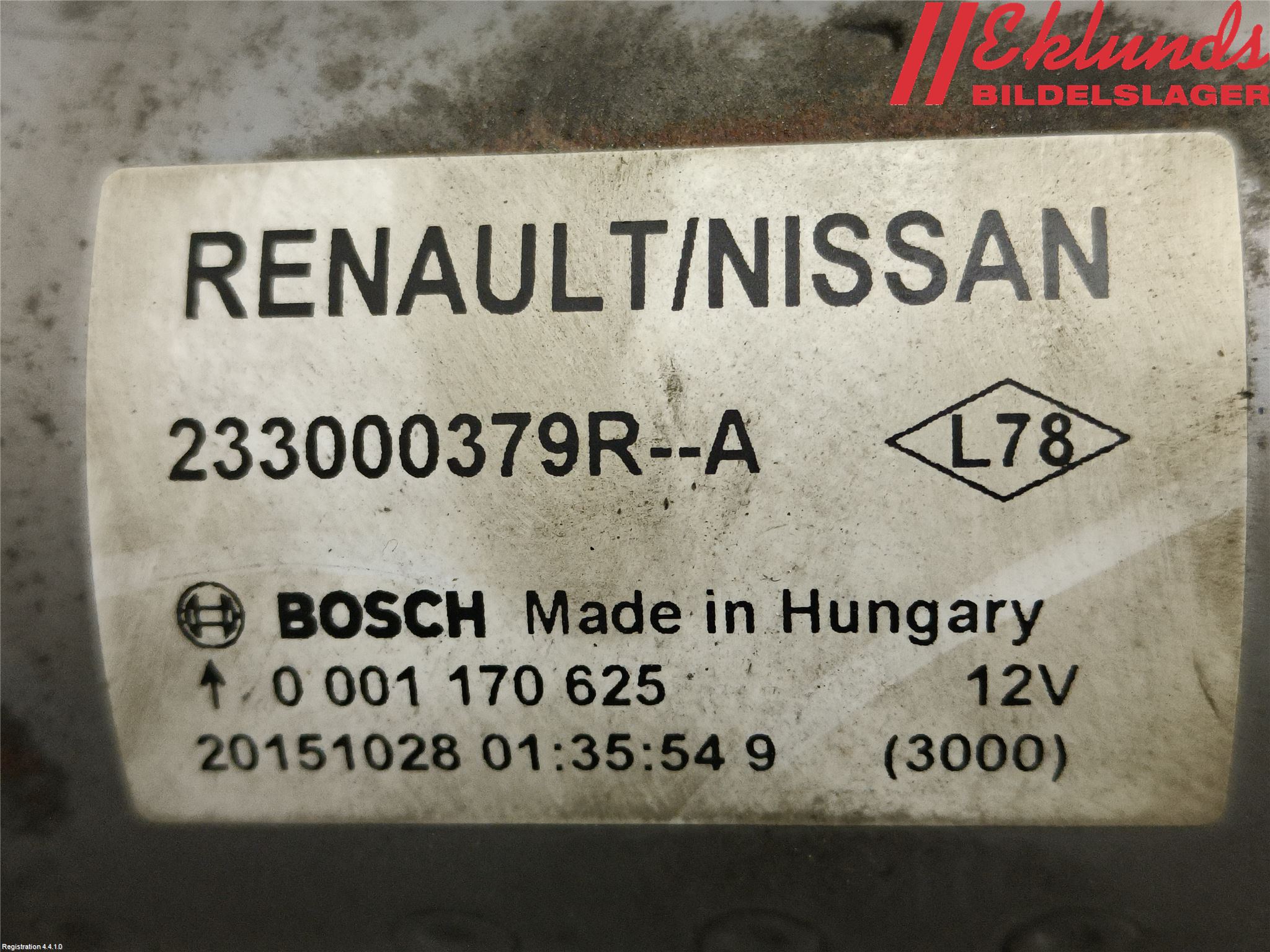 Nissan QASHQAI 14-17 Startmotor Diesel