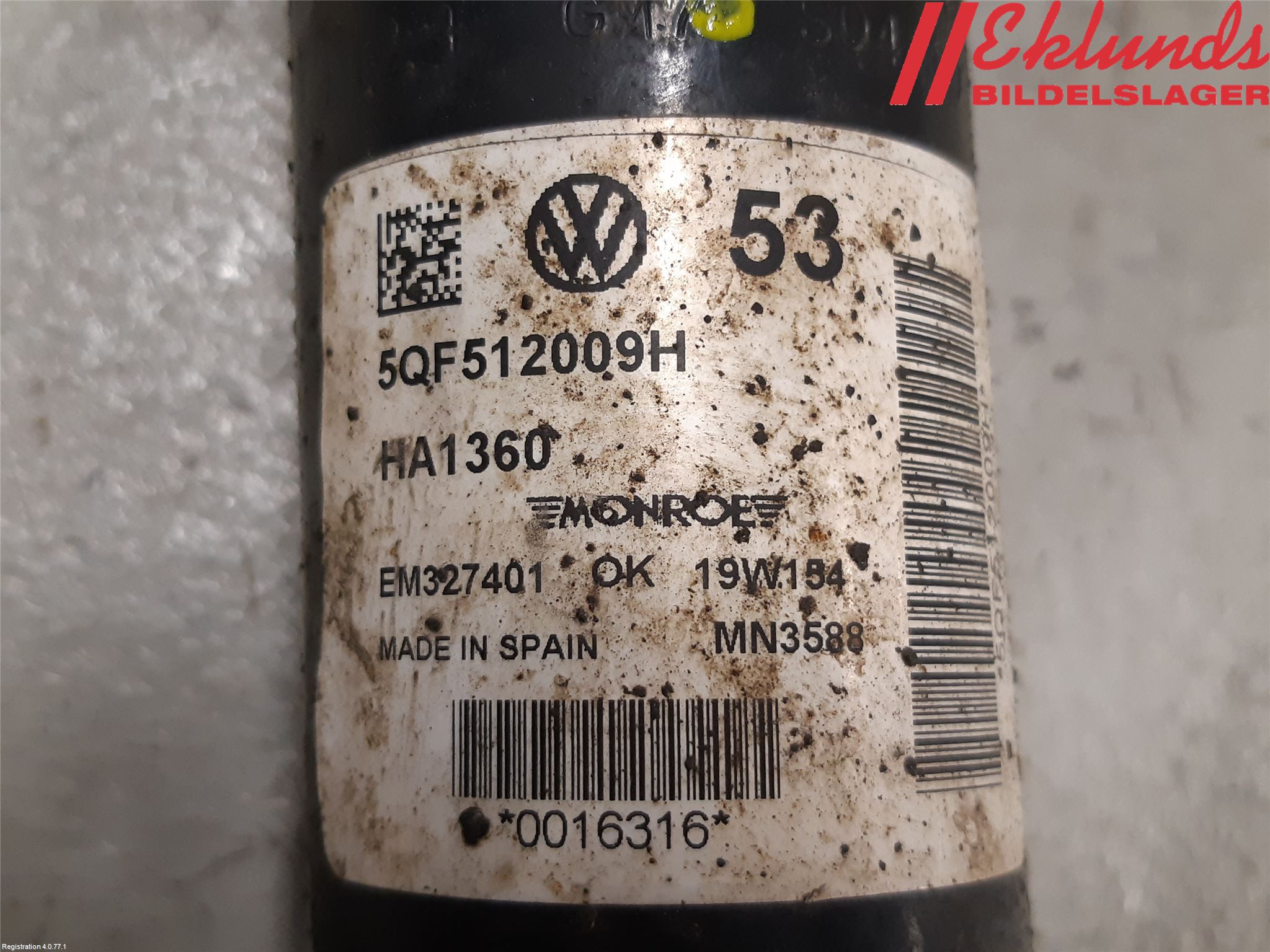 Volkswagen VW TIGUAN 16-24 Stötdämpare Bak