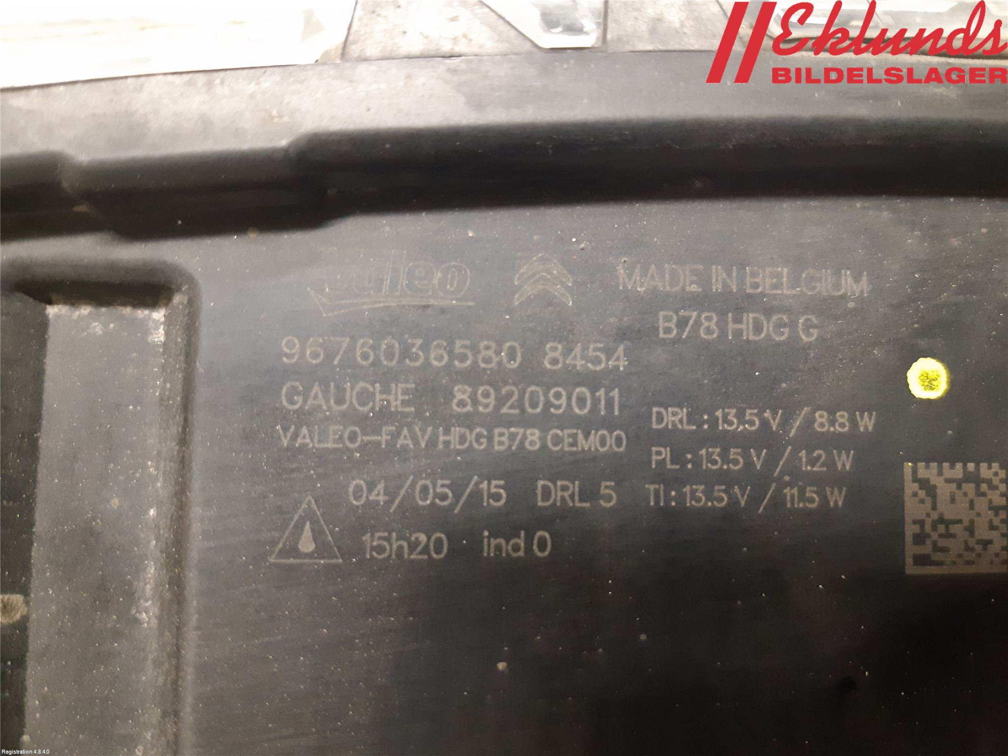 Citroen C4 GRAND PICASSO 14-18 Positionsljus Fram Vä