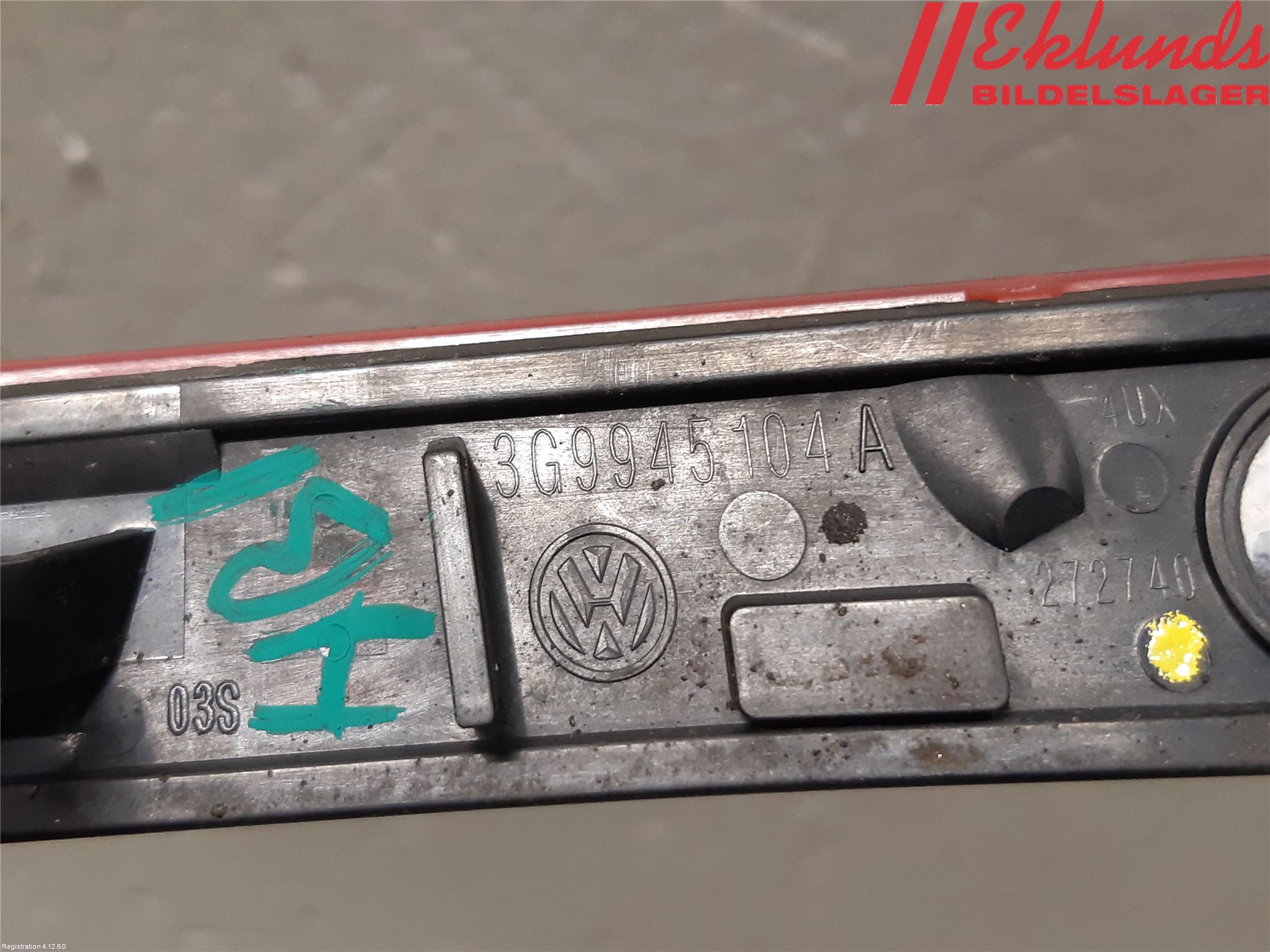 Volkswagen VW PASSAT 15-19 Dimljus/Reflex Bak