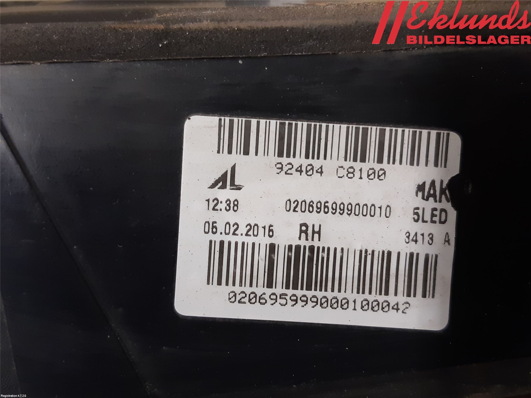 Hyundai i20 GB 15-20 Bakljus Lucka Hö