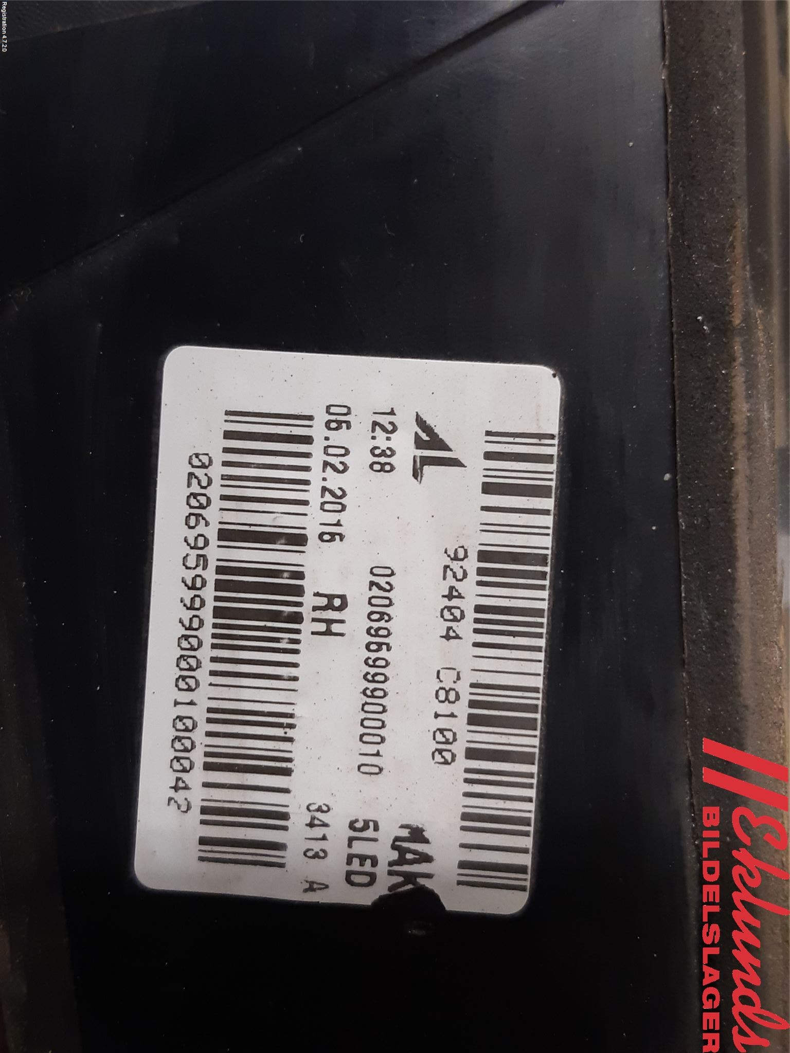 Hyundai i20 GB 15-20 Bakljus Lucka Hö