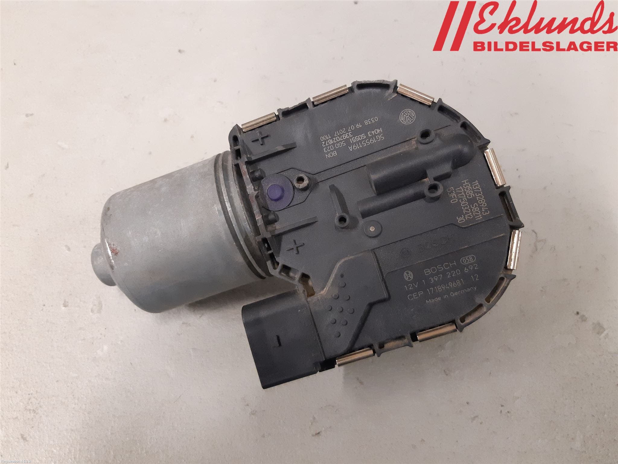 Volkswagen VW GOLF / E-GOLF VII 13-20 Torkarmotor Vindruta