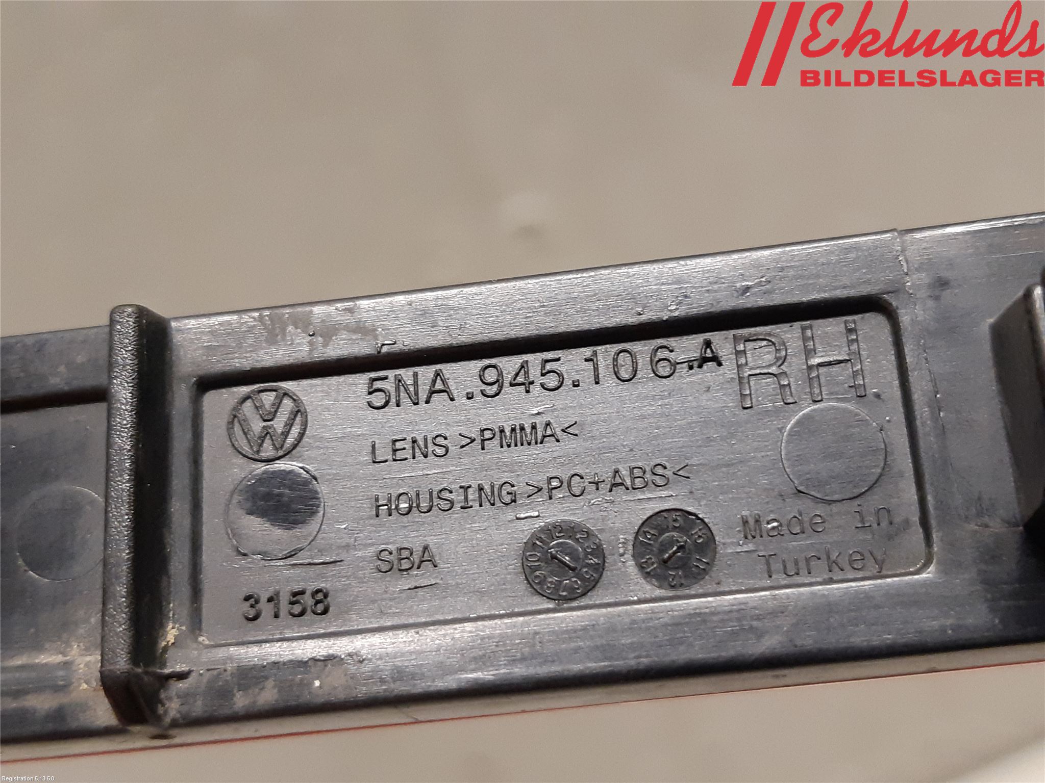 Volkswagen VW TIGUAN 16-24 Dimljus/Reflex Bak