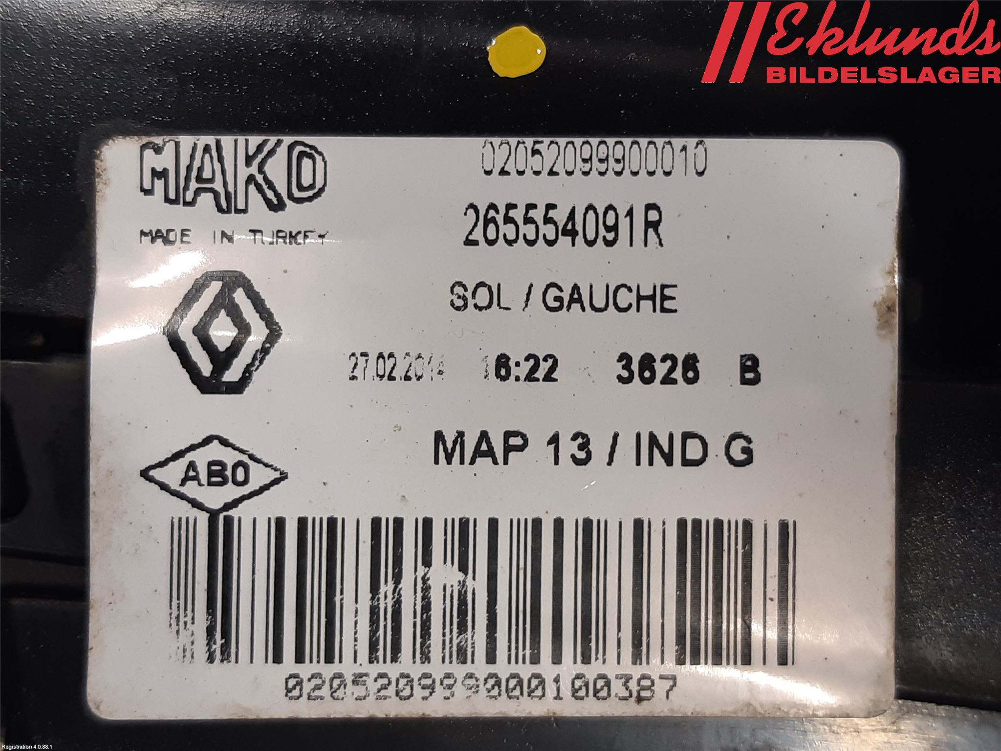 Renault CLIO IV 12-16 Bakljus Vänster