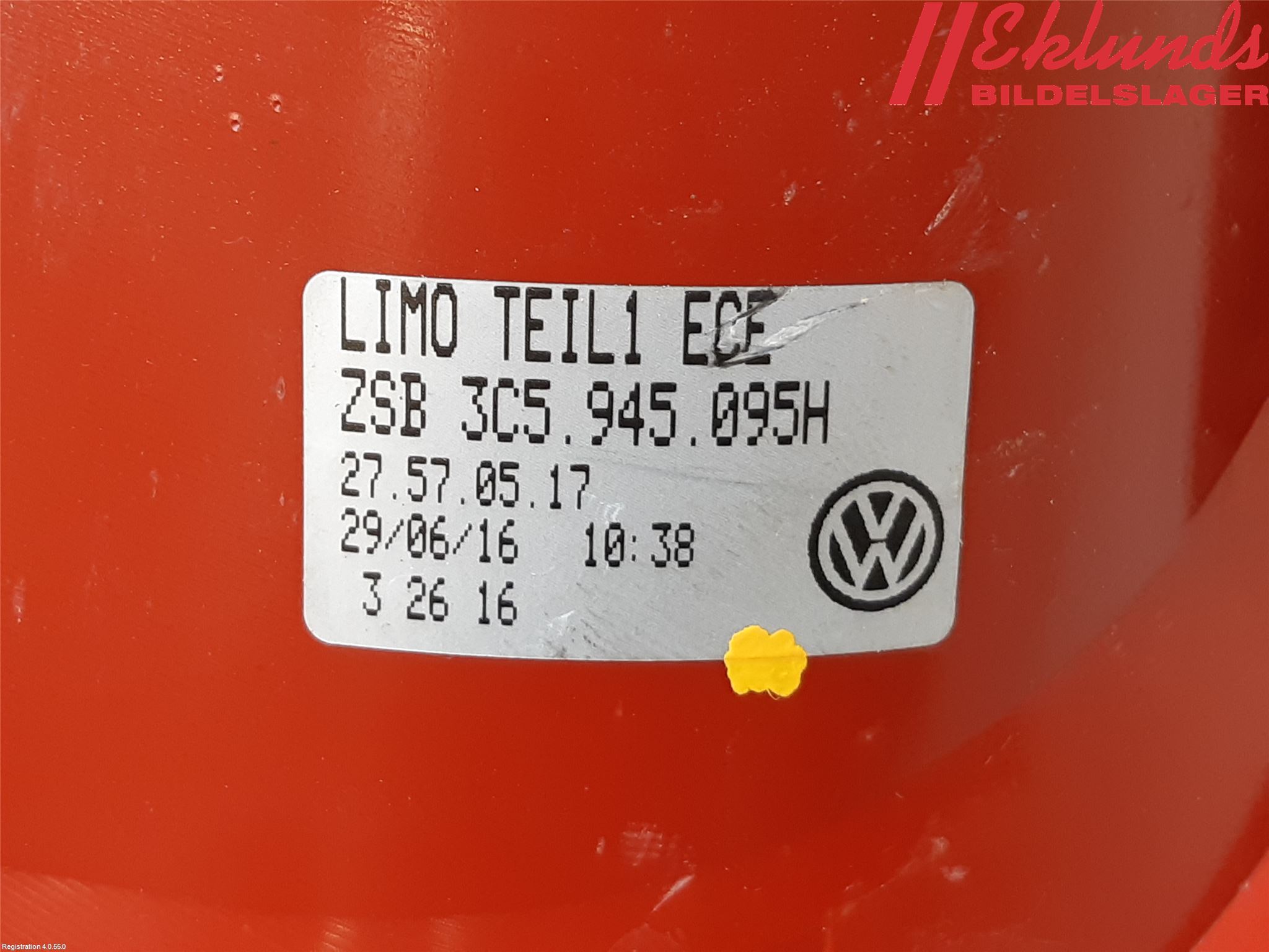 Volkswagen VW PASSAT 05-11 Bakljus Vänster