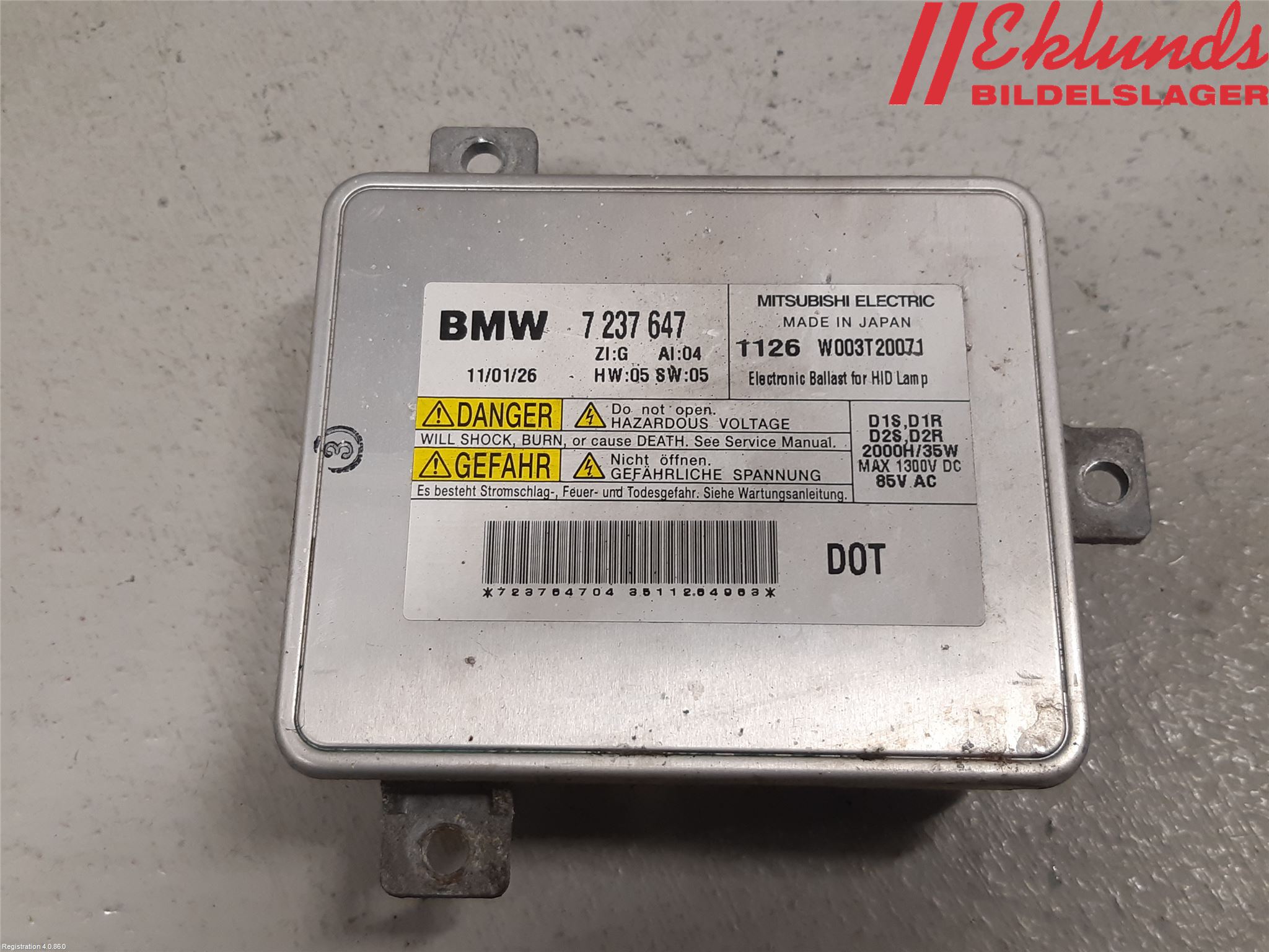 BMW 5 F10/F11/F18 09-17 Styrenhet Strålkastare