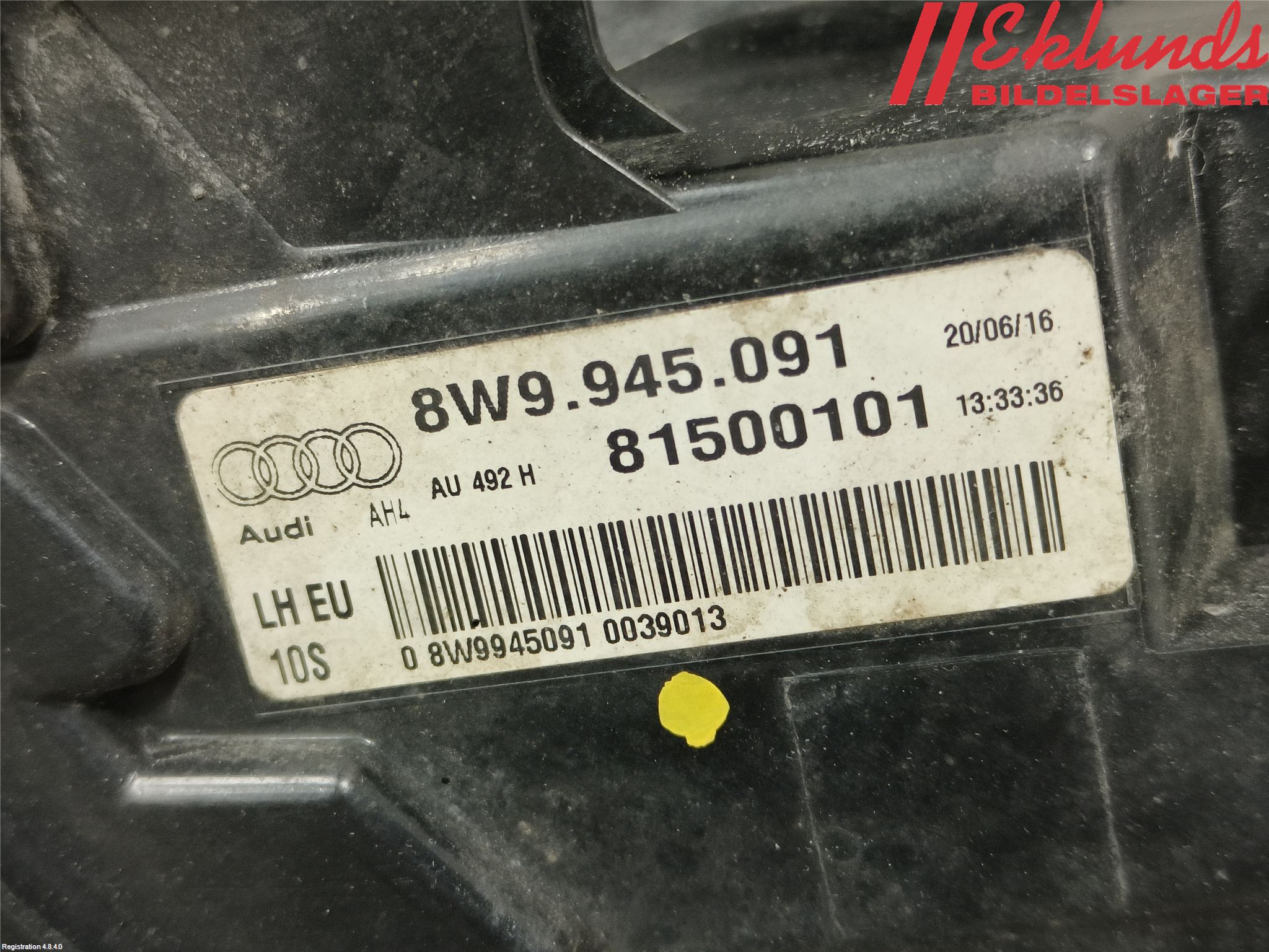 Audi A4/S4 B9 16-19 Bakljus Vänster