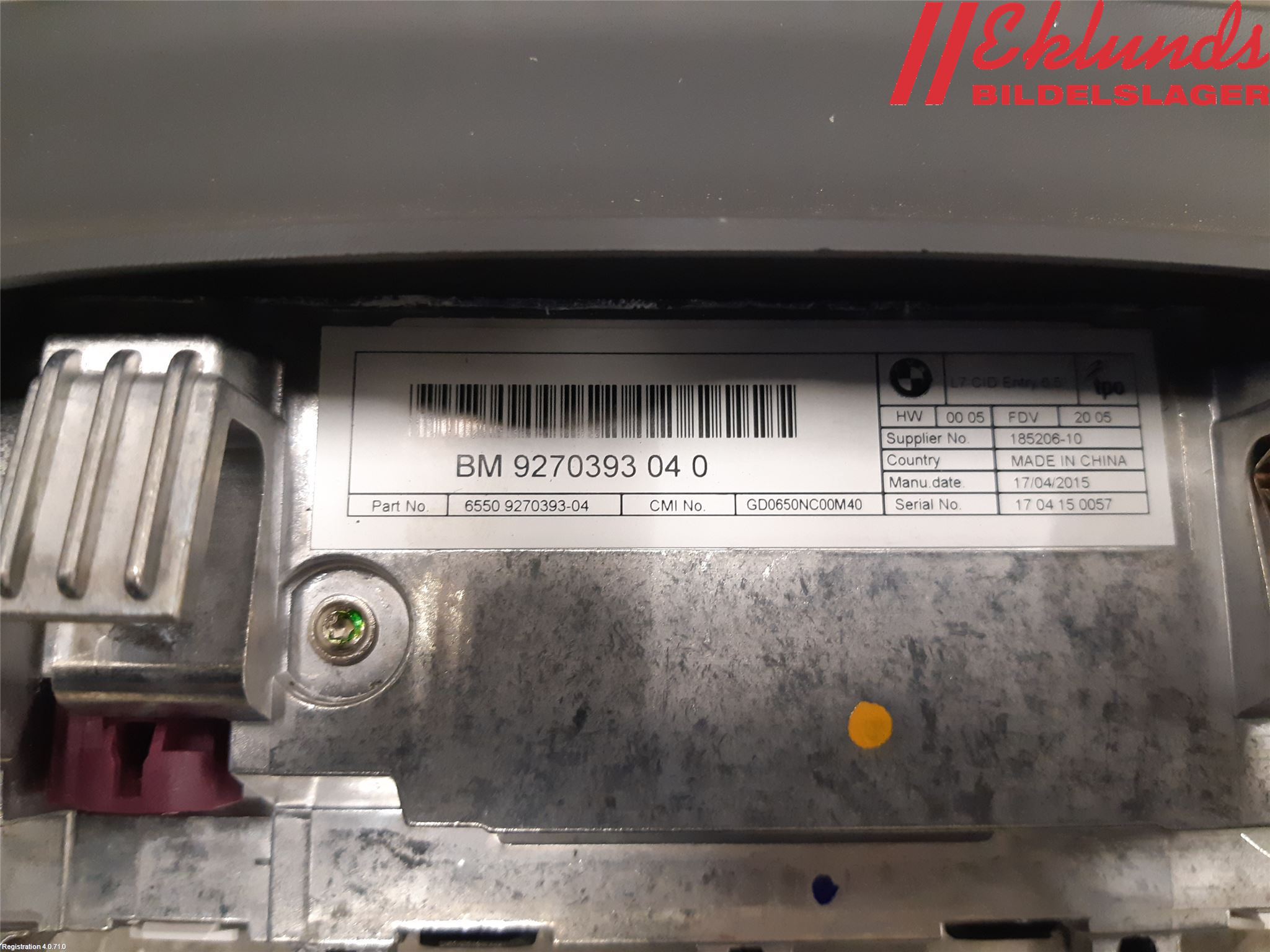 BMW 3 F30/F31/F80 12-19 Multifunktionsdisplay