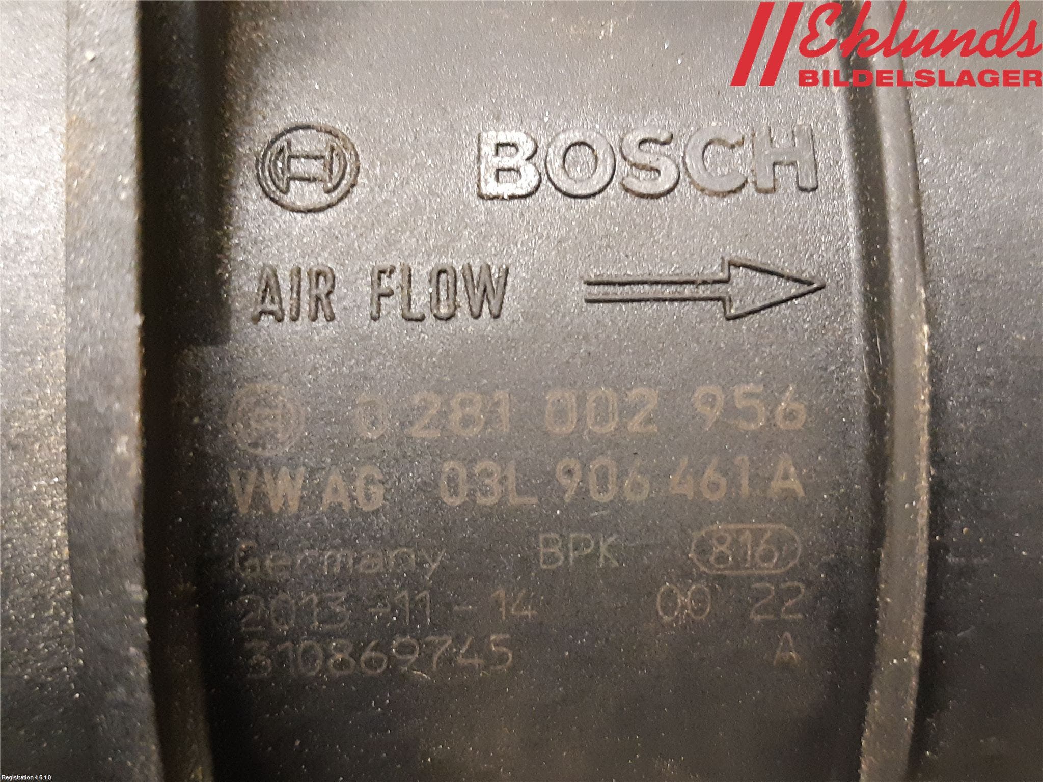 Volkswagen VW CADDY 11-15 Injluftmassamätare