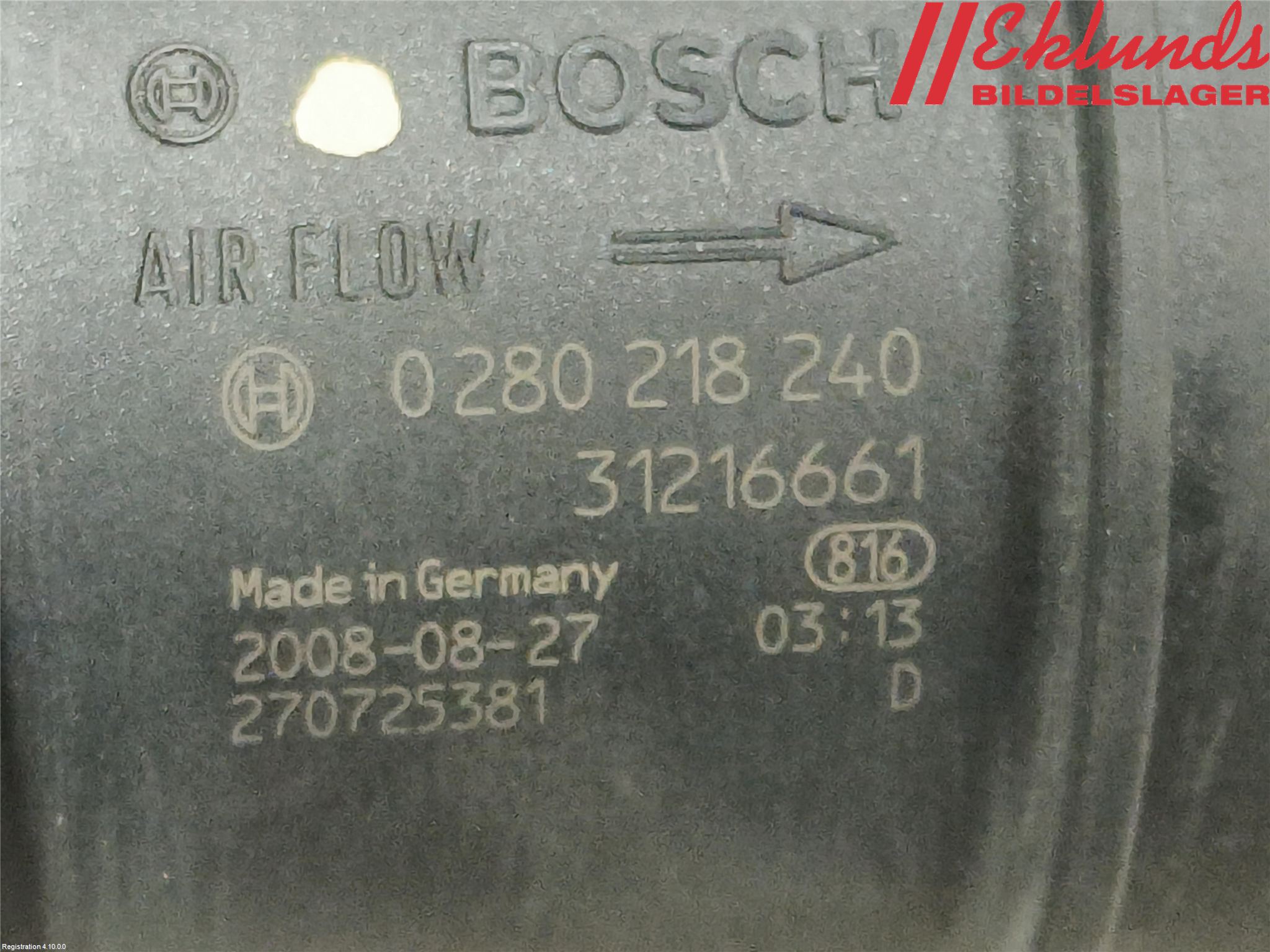 Volvo V70 08-13 Injluftmassamätare