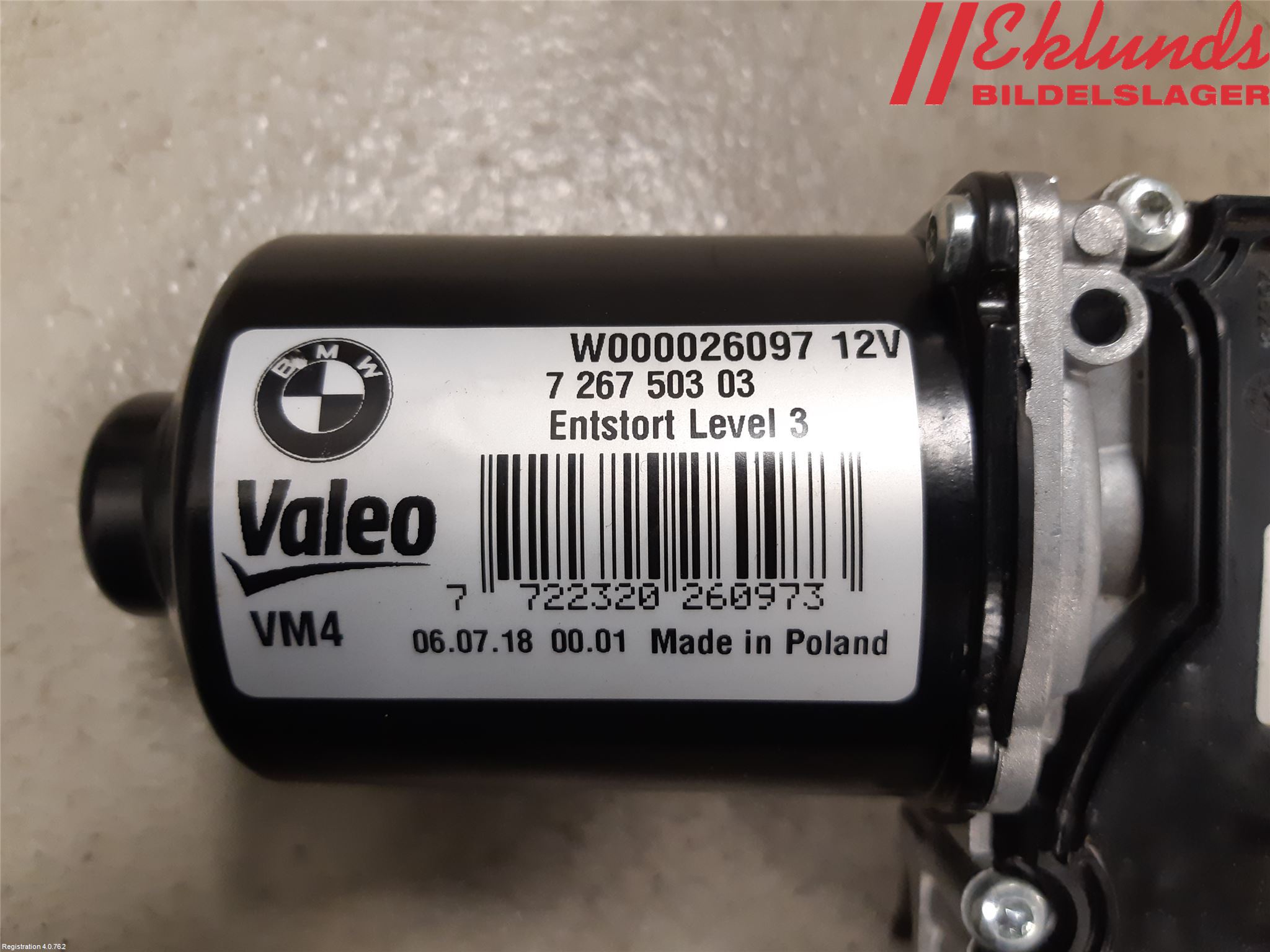 BMW 3 F30/F31/F80 12-19 Torkarmotor Vindruta