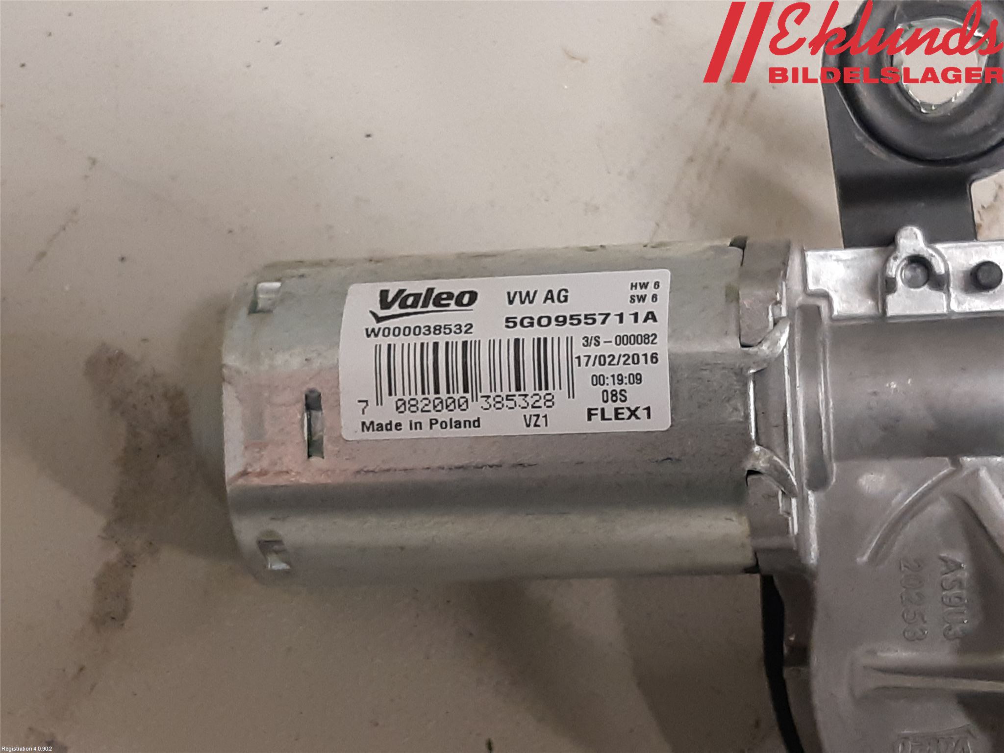 Volkswagen VW PASSAT 15-19 Torkarmotor Baklucka