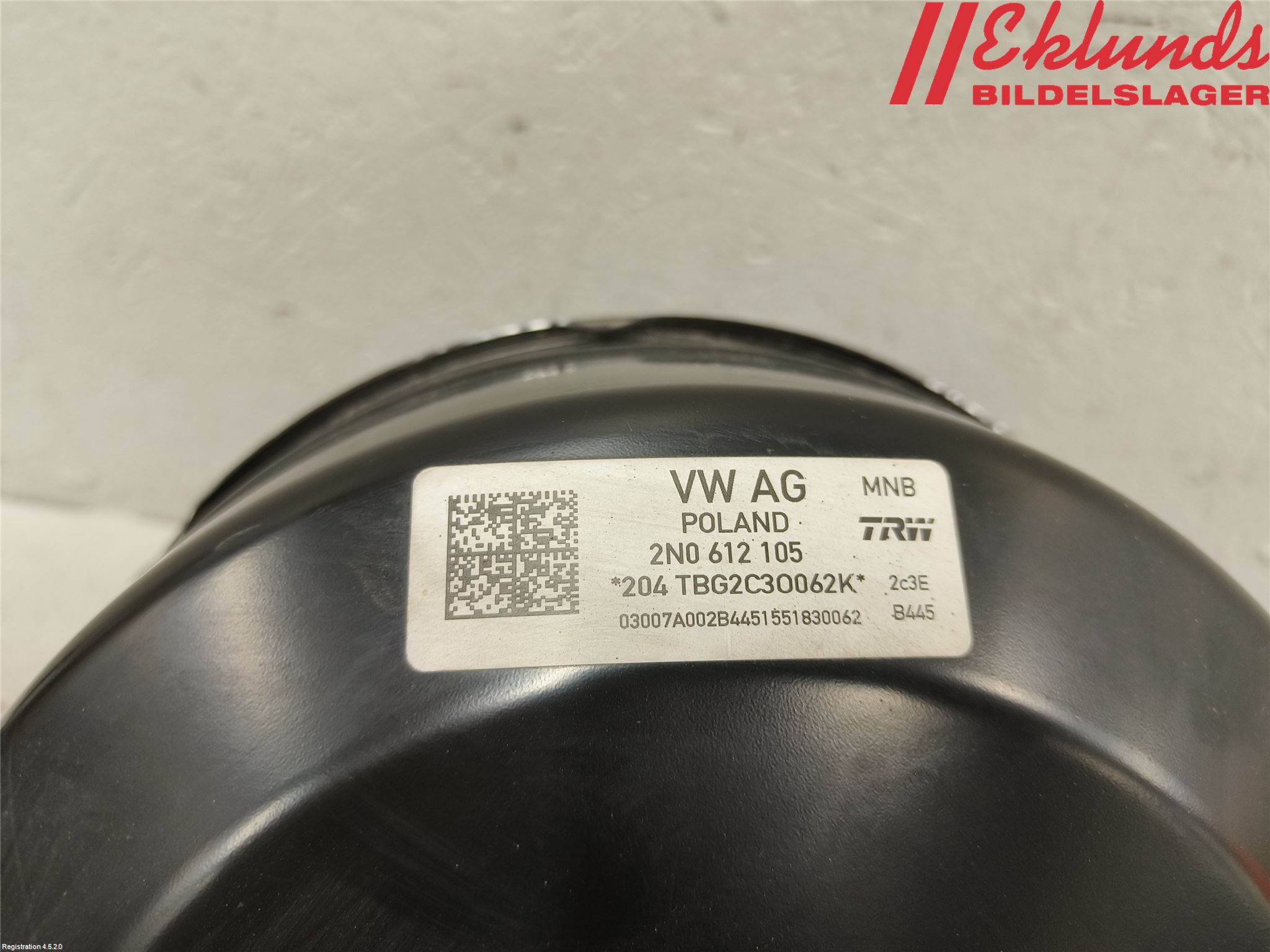 Volkswagen VW CRAFTER II / E-CRAFTER 17- Bromsservo