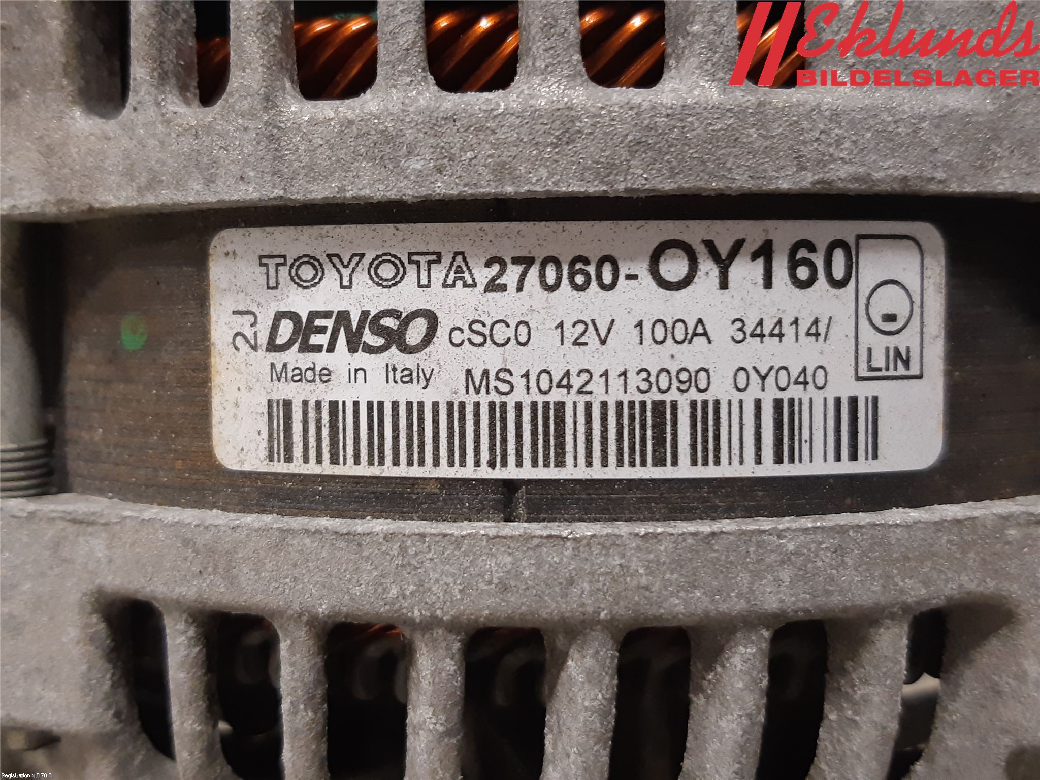 Toyota YARIS XP130 15-20 Generator