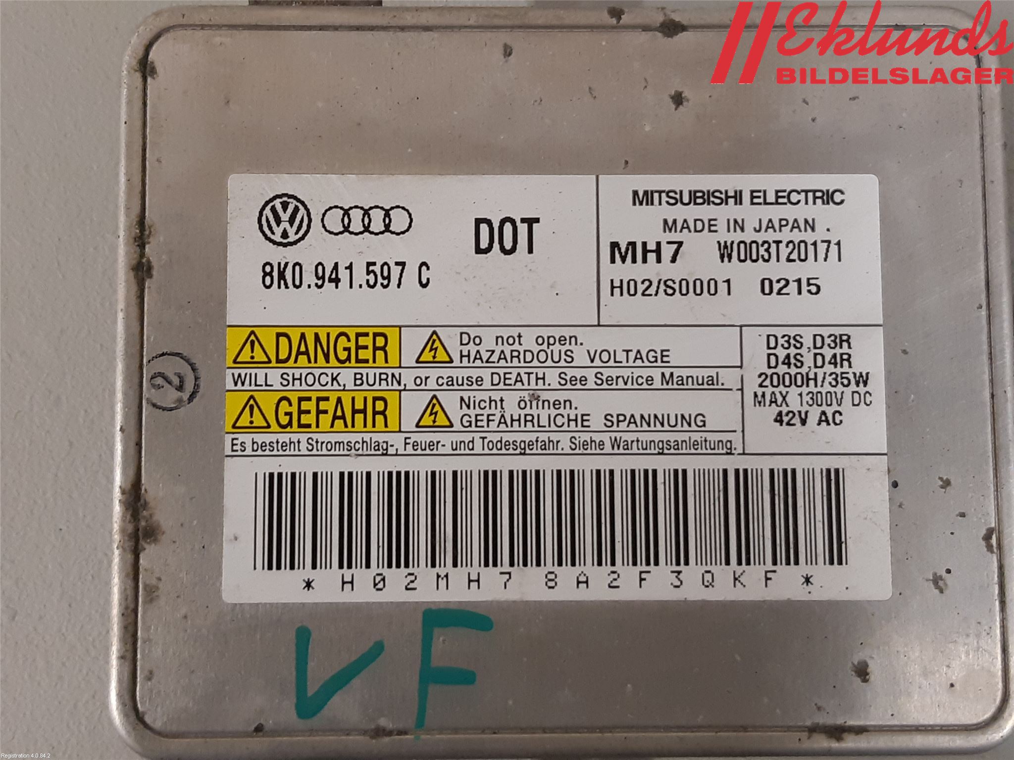 Audi A4 ALLROAD 09-16 Styrenhet Strålkastare