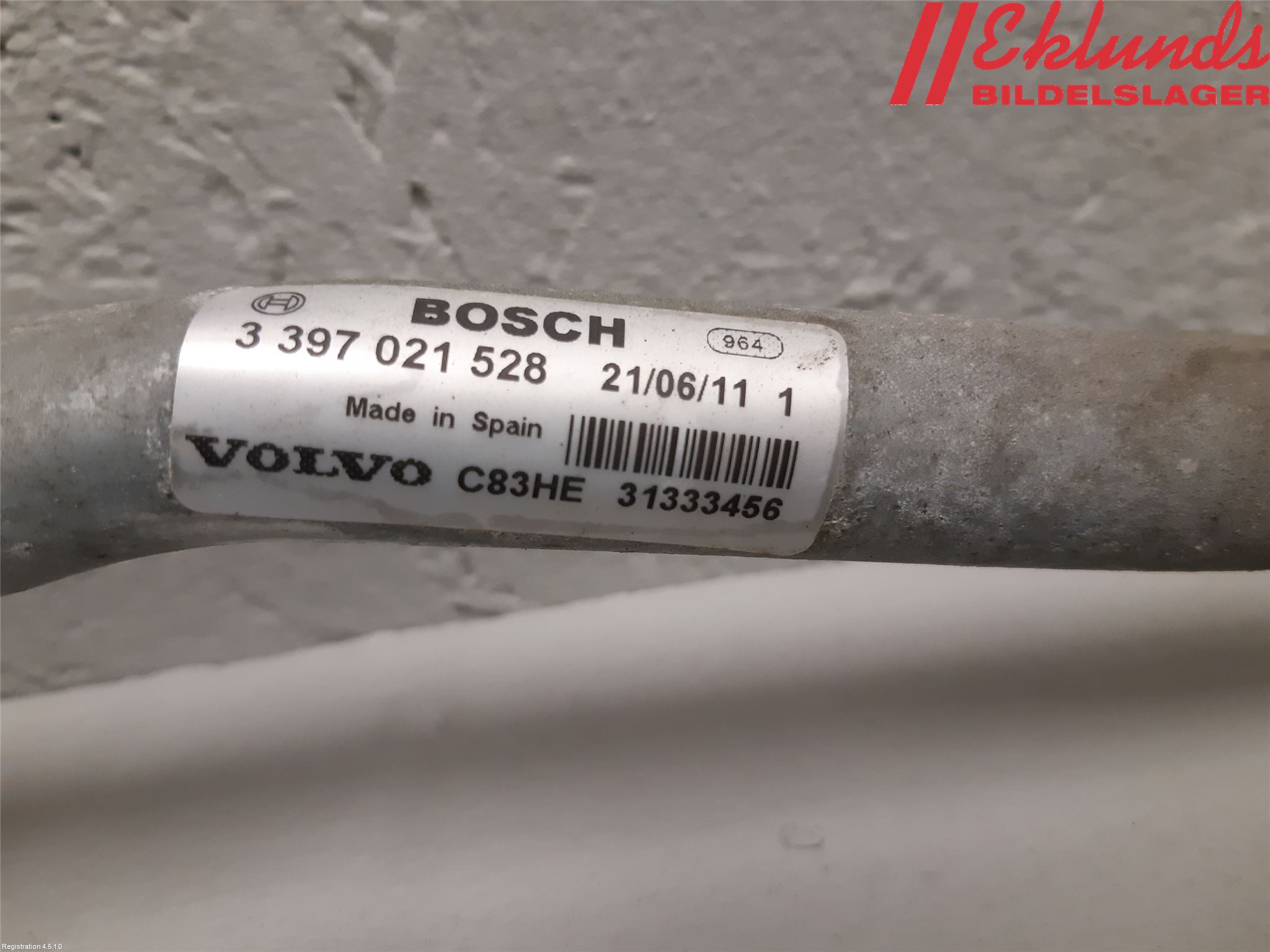 Volvo V70 08-13 Torkarmekanism Vindruta