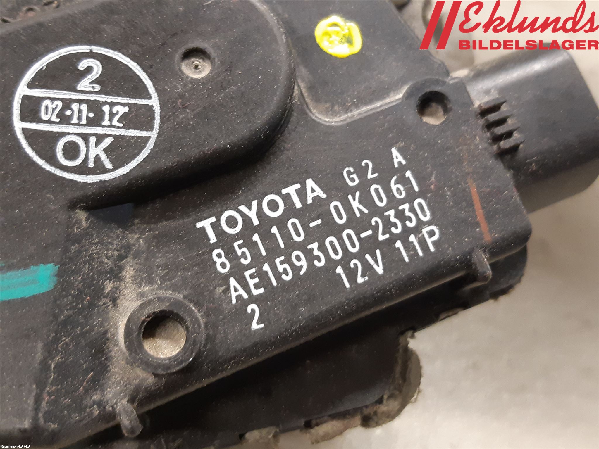 Toyota HILUX 05-16 Torkarmotor Vindruta