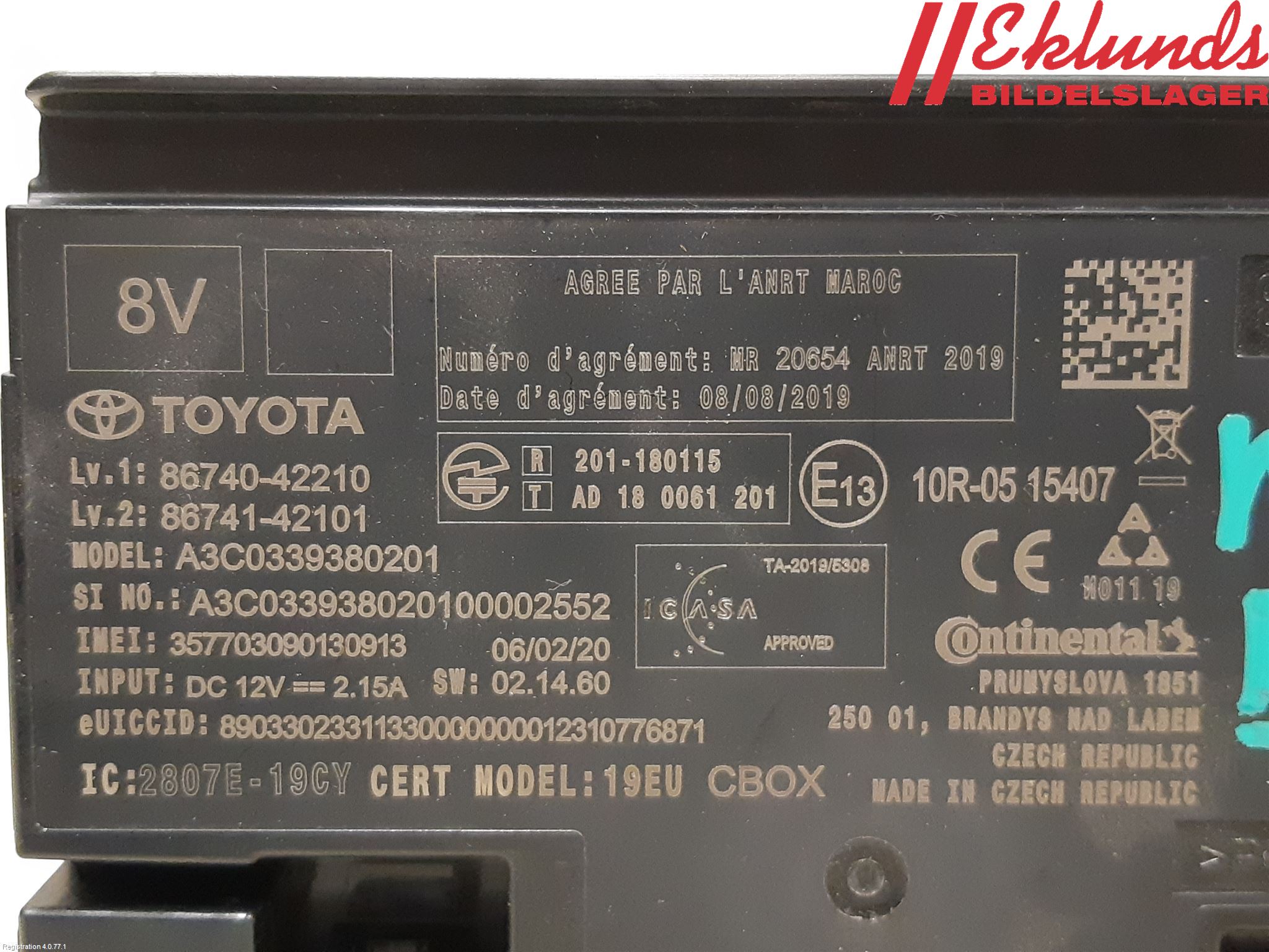 Toyota RAV4 19- Styrenhet Övrigt
