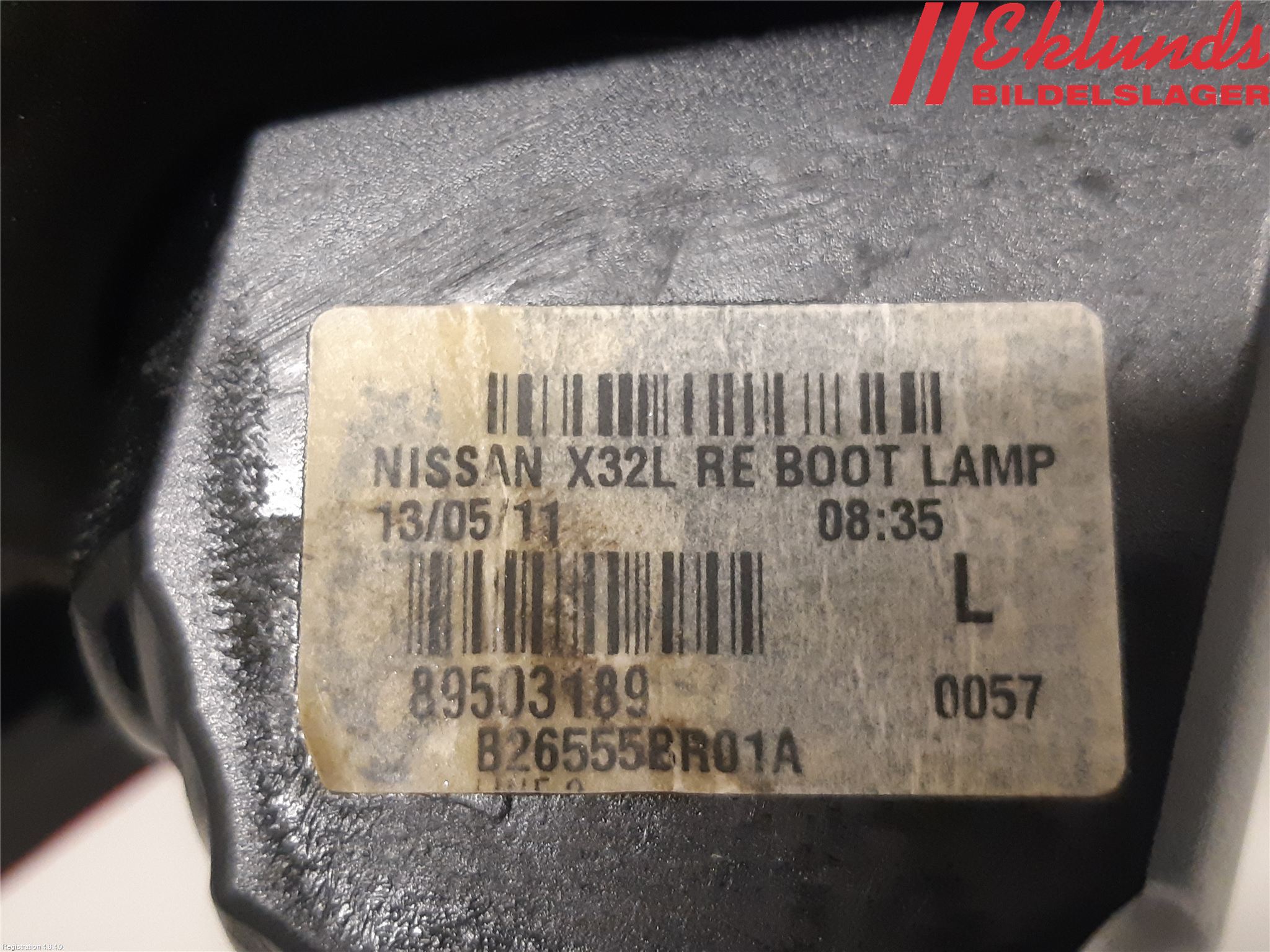 Nissan QASHQAI 10-14 Bakljus Lucka Vä