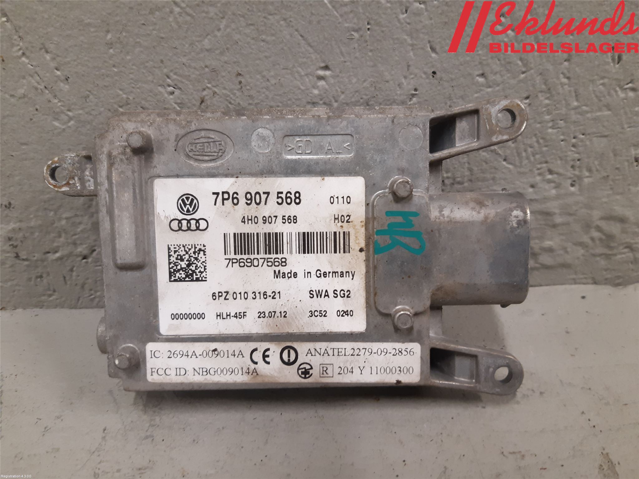Volkswagen VW TOUAREG 7P 11-18 Sensor Aktivt Kollisionsskydd