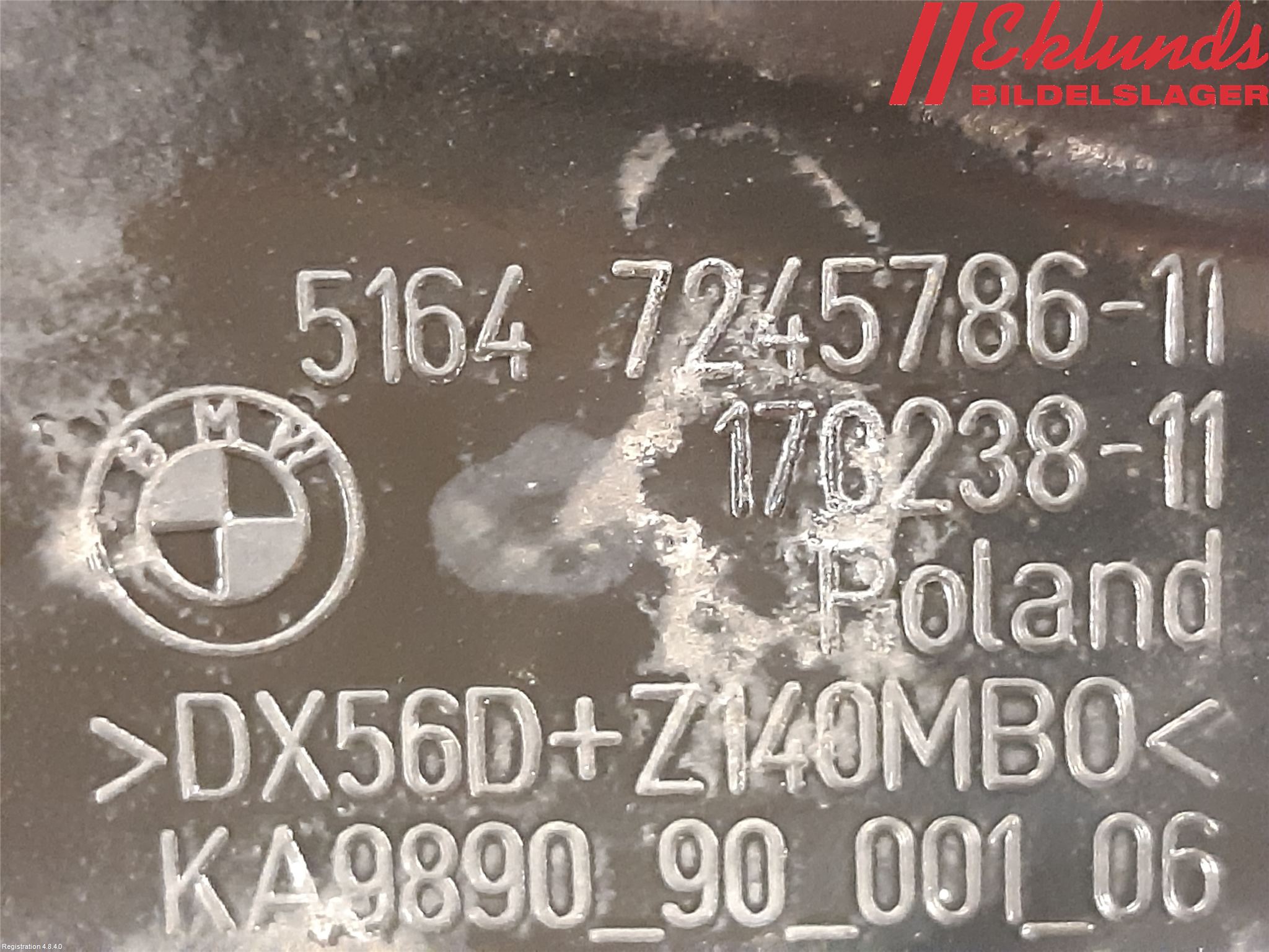 BMW 1 F20/F21 11-19 Front Huvlåsplåt-Balk