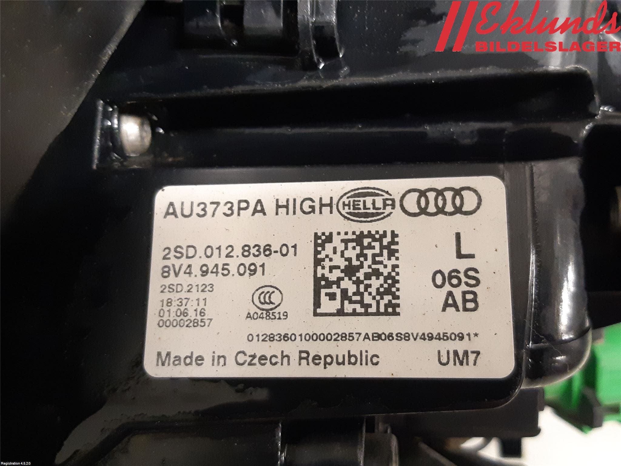 Audi A3/S3 8V 13-20 Bakljus Vänster