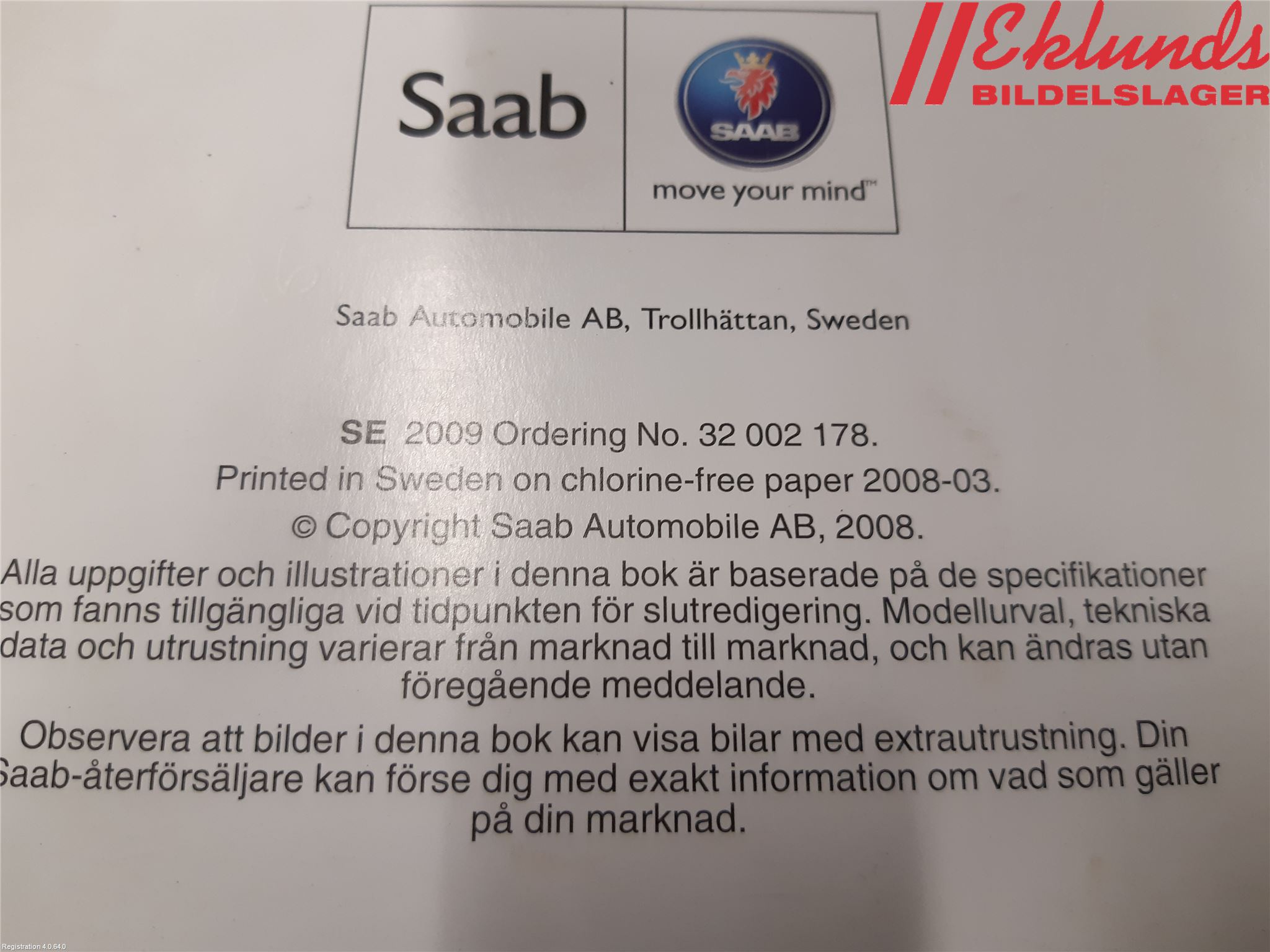 Saab 9-3 VER2/VER3 08-15 Instruktionsbok