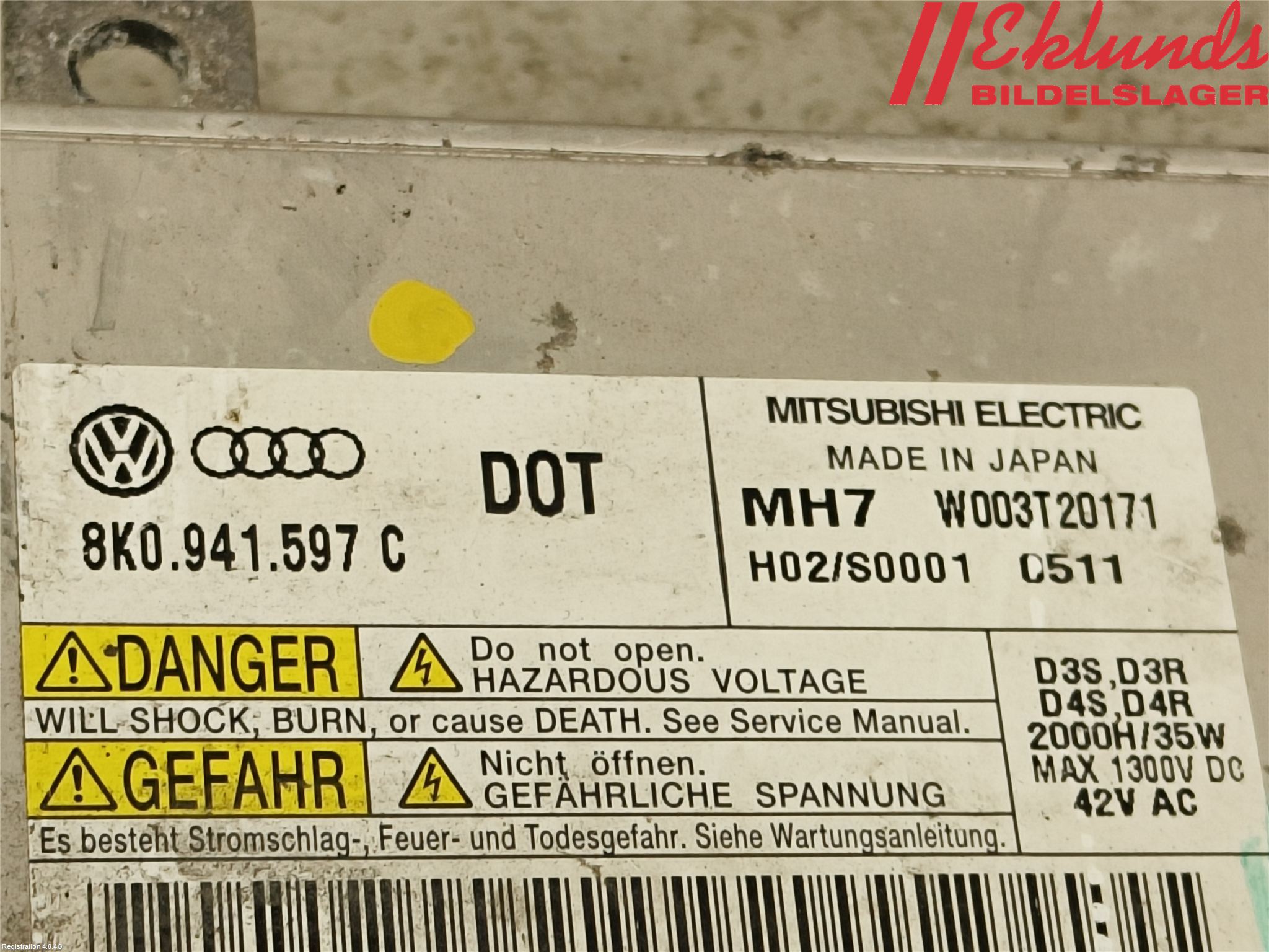 Audi A4/S4 08-11 Styrenhet Strålkastare