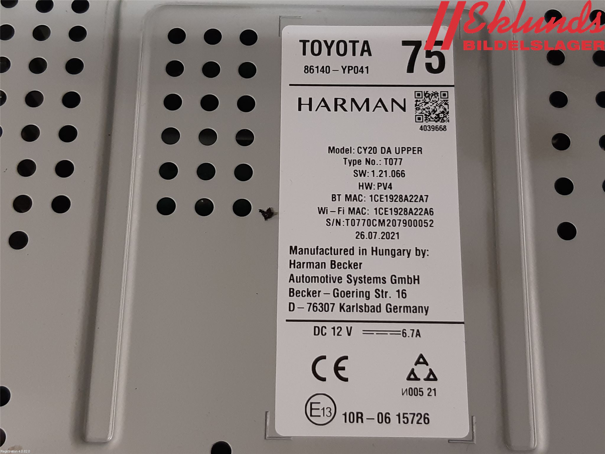 Toyota YARIS CROSS XP21 21- Cd Radio - Multimediapanel
