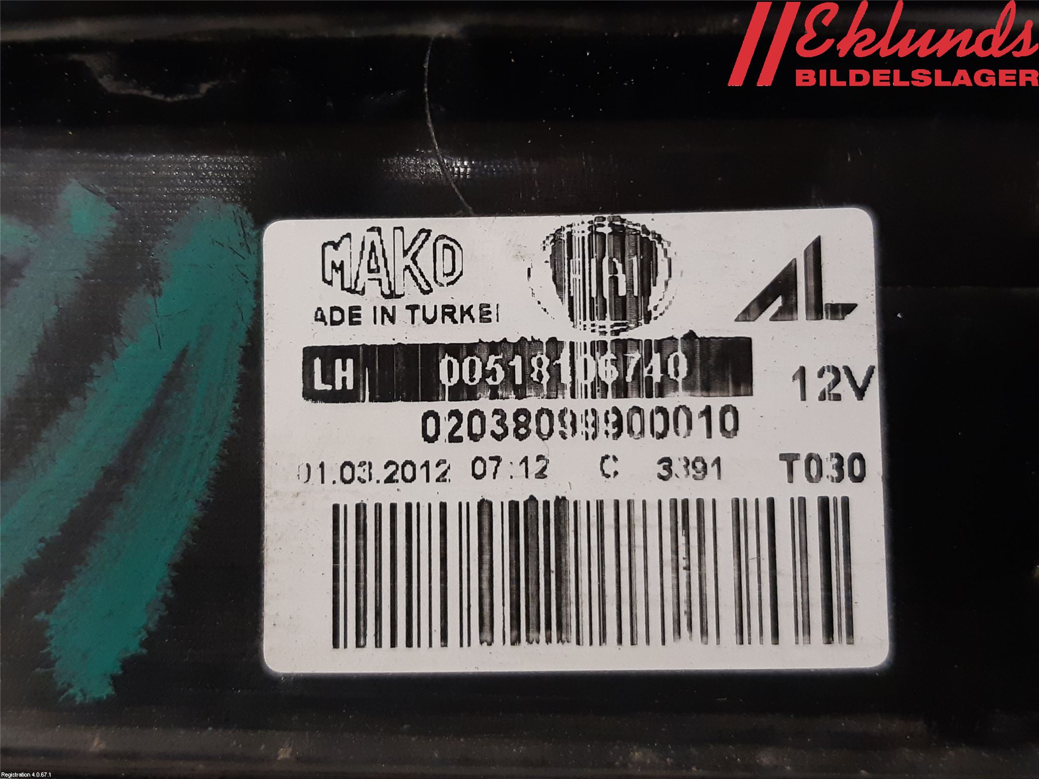 Fiat DOBLO CARGO Bakljus Vänster