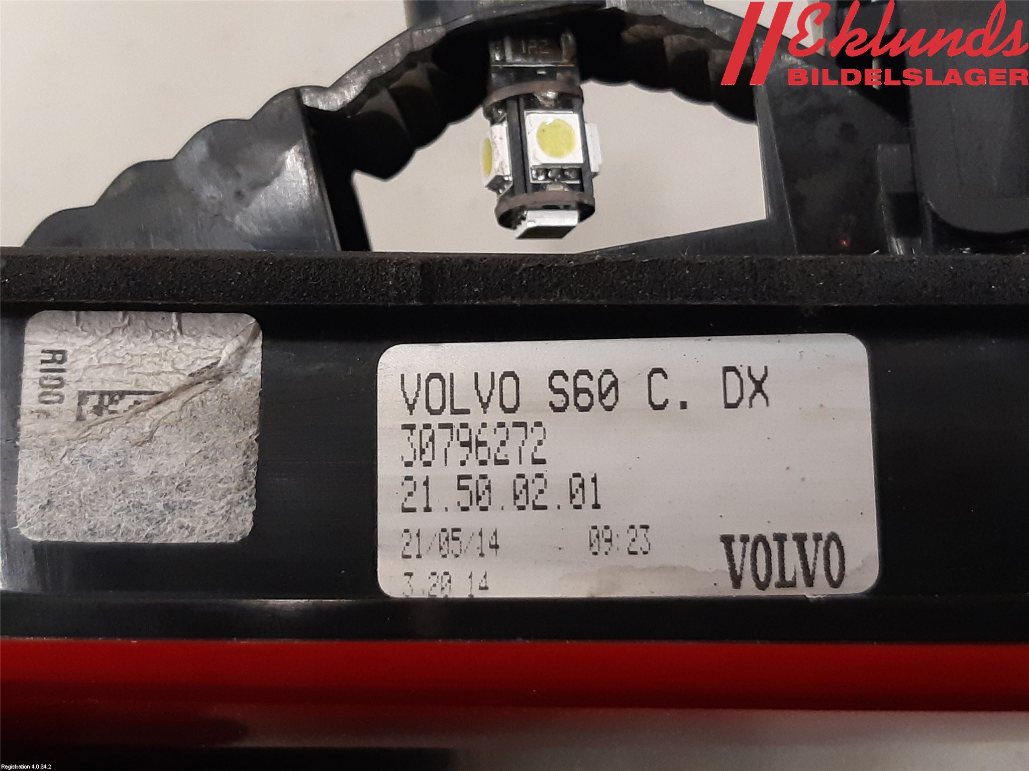 Volvo S60 11-13 Bakljus Lucka Hö