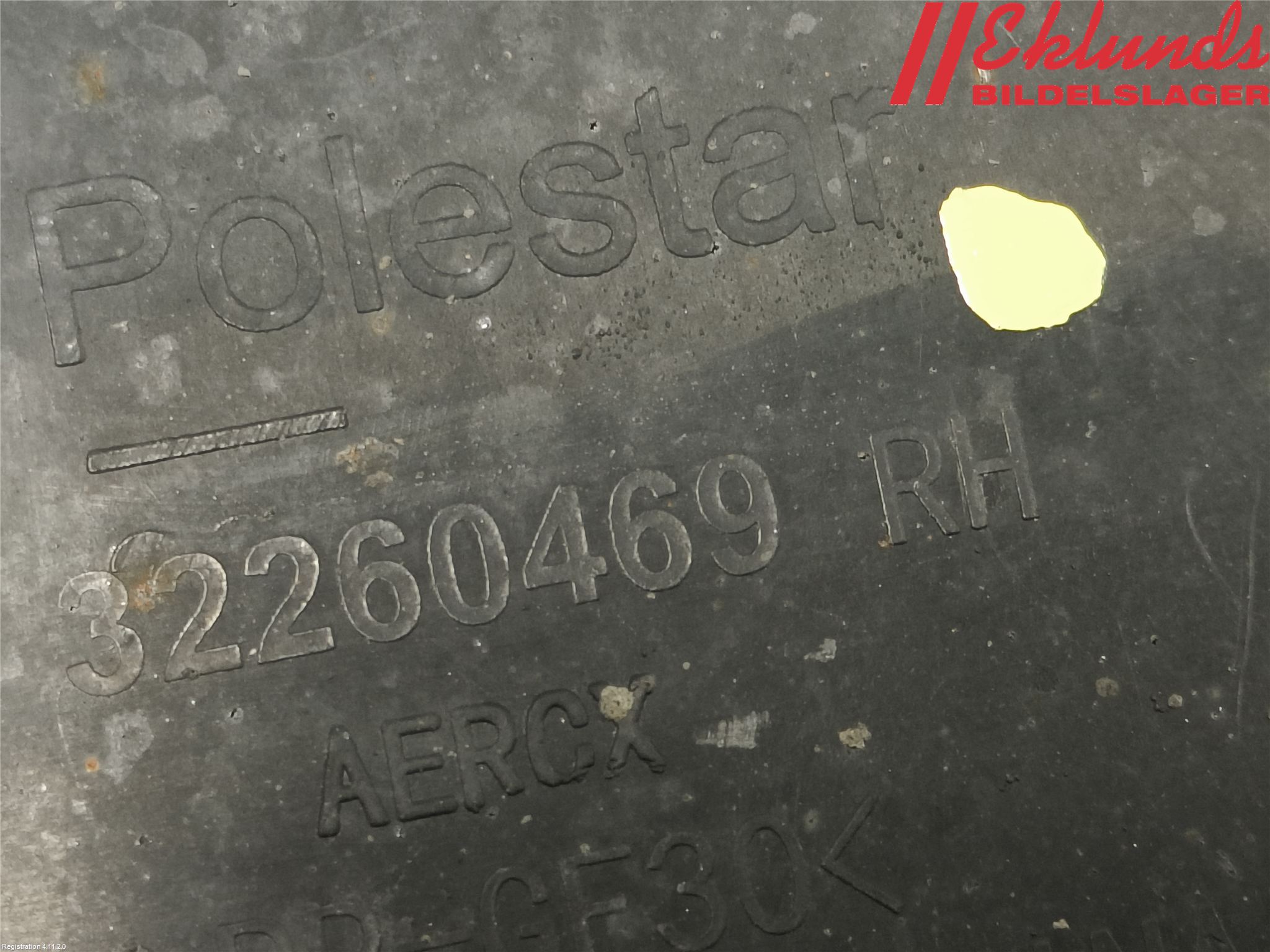 Polestar 2 20- Hasplåt Plåt-Plast