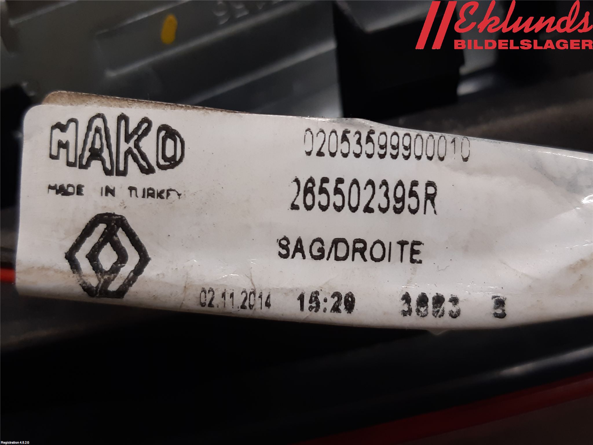 Renault CLIO IV 12-16 Bakljus Lucka Hö