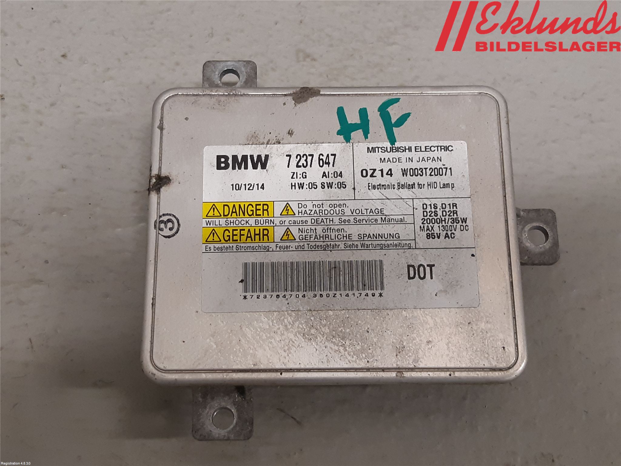 BMW 5 F10/F11/F18 09-17 Styrenhet Strålkastare