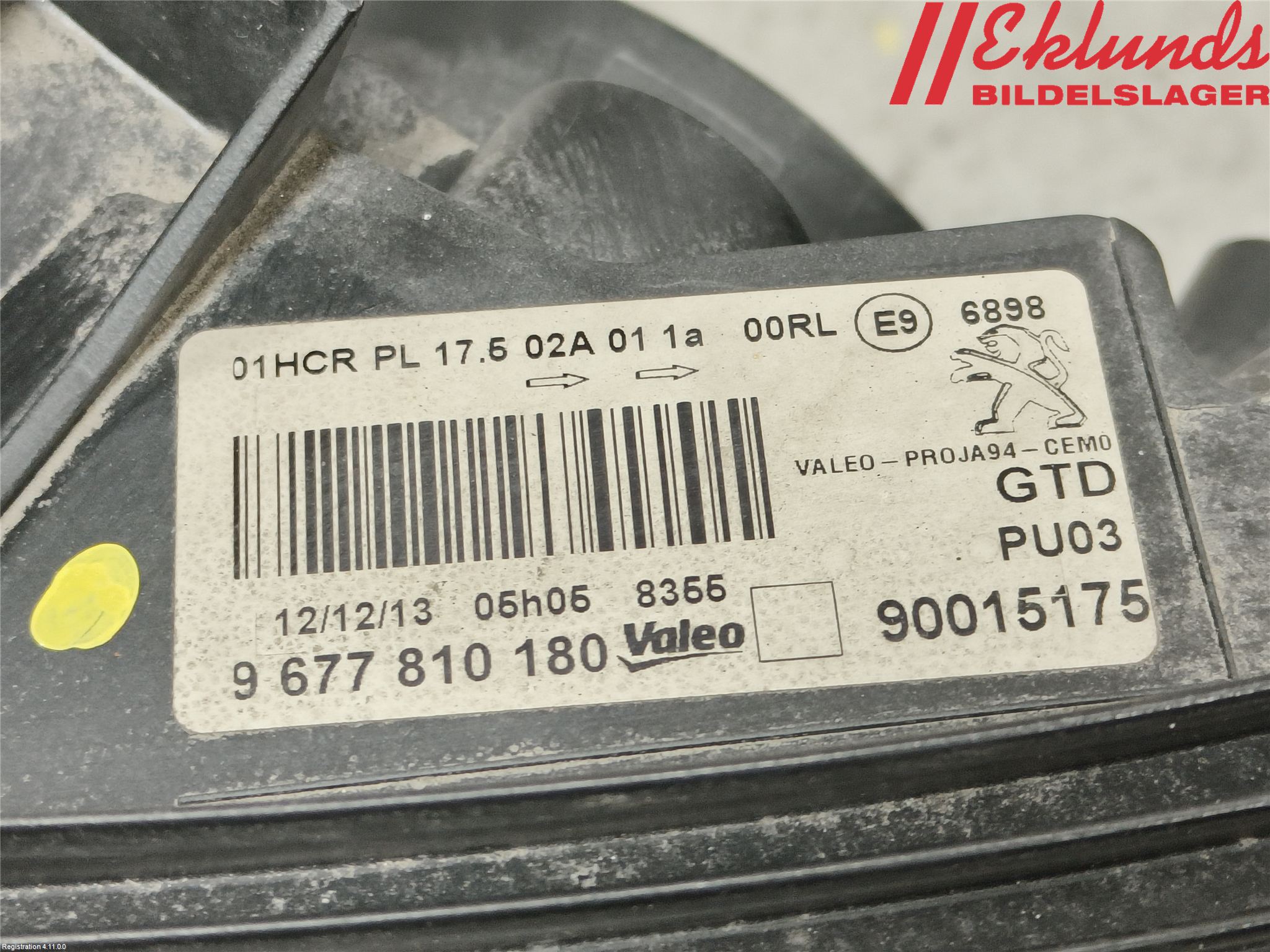 Peugeot 2008 13-20 Strålkastare Vänster